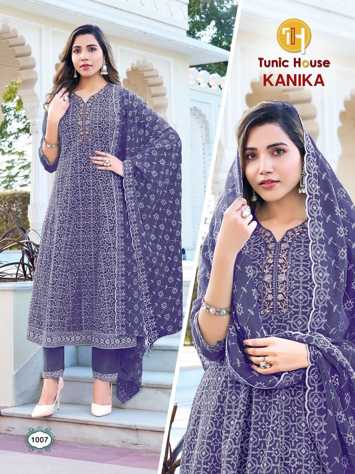 TUNIC HOUSE KANIKA GEORGETTE SHIFFLY DESIGNER WORK READY MADE LADIES SUIT