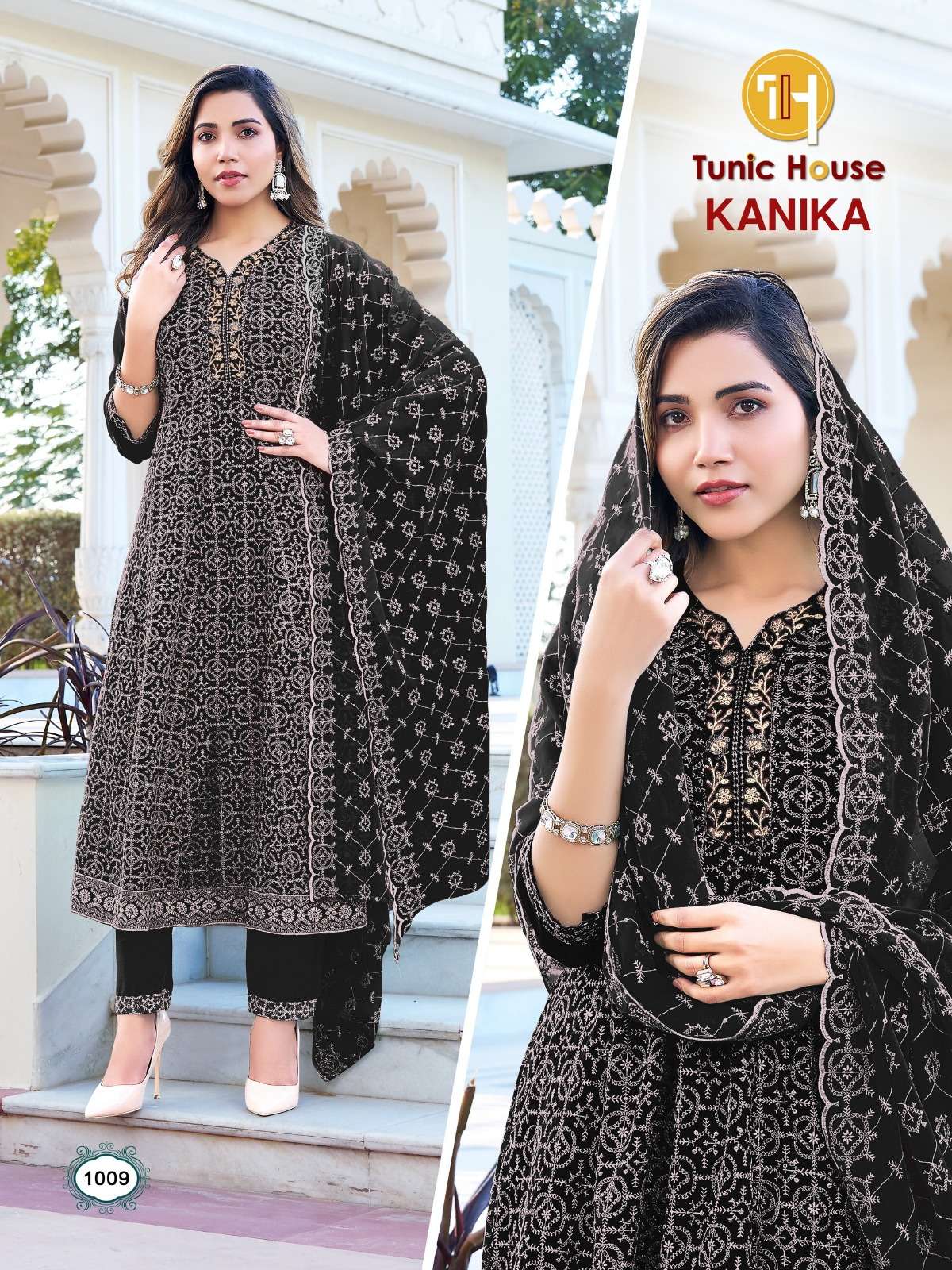 TUNIC HOUSE KANIKA GEORGETTE SHIFFLY DESIGNER WORK READY MADE LADIES SUIT