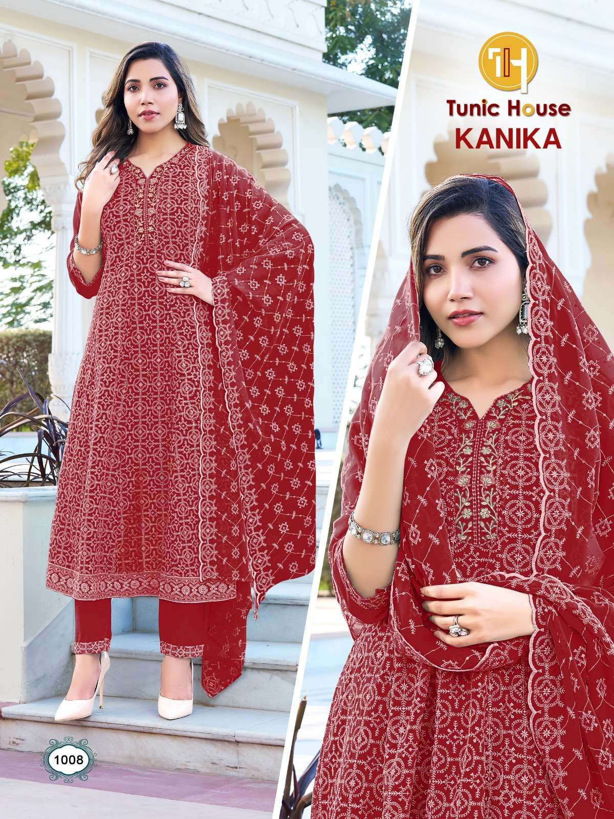 TUNIC HOUSE KANIKA GEORGETTE SHIFFLY DESIGNER WORK READY MADE LADIES SUIT