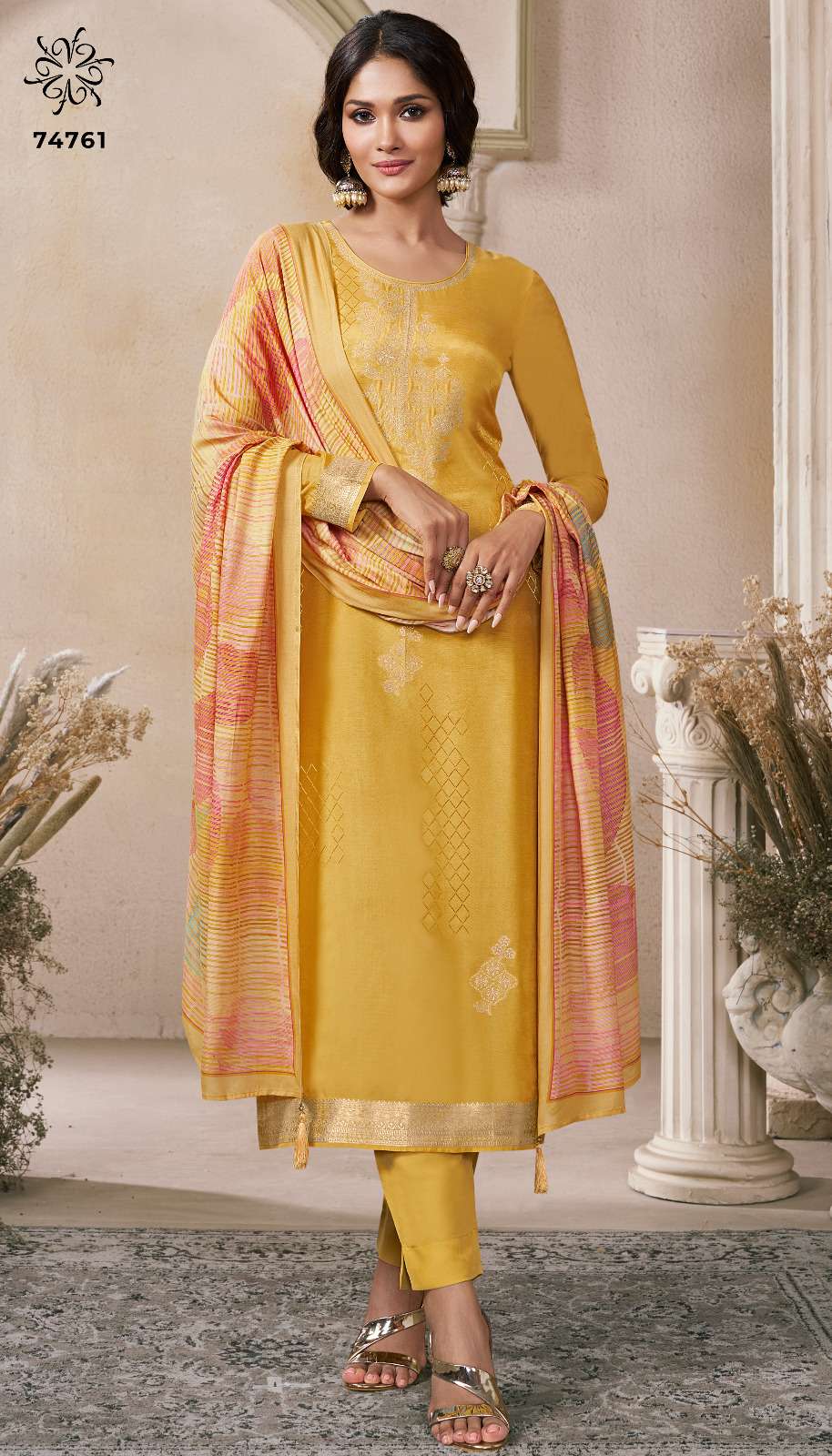 VINAY FASHION KULEESH NAVYA VOL 4 VISCOSE JACQUARD DESIGNER WORK SUIT