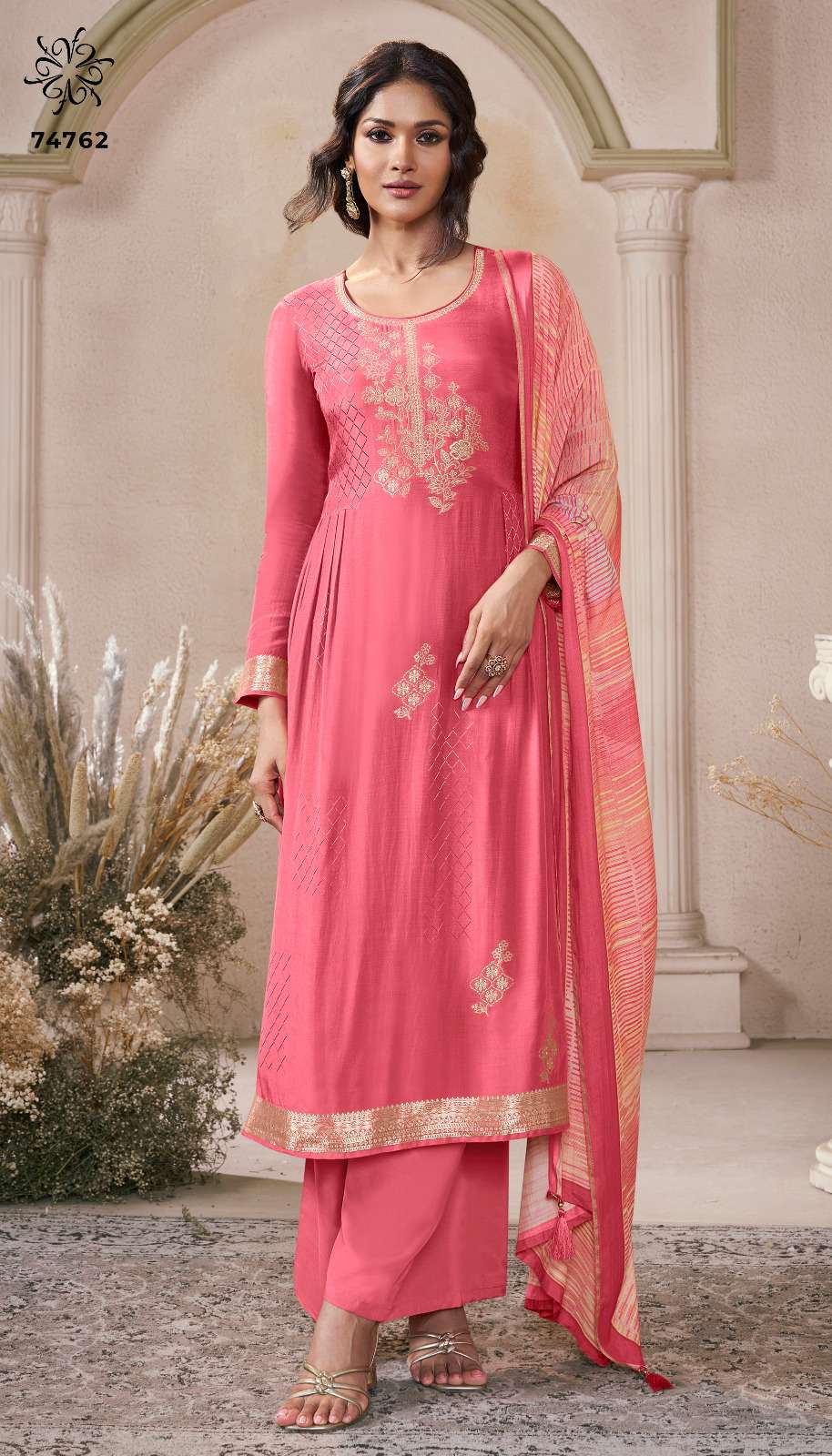 VINAY FASHION KULEESH NAVYA VOL 4 VISCOSE JACQUARD DESIGNER WORK SUIT