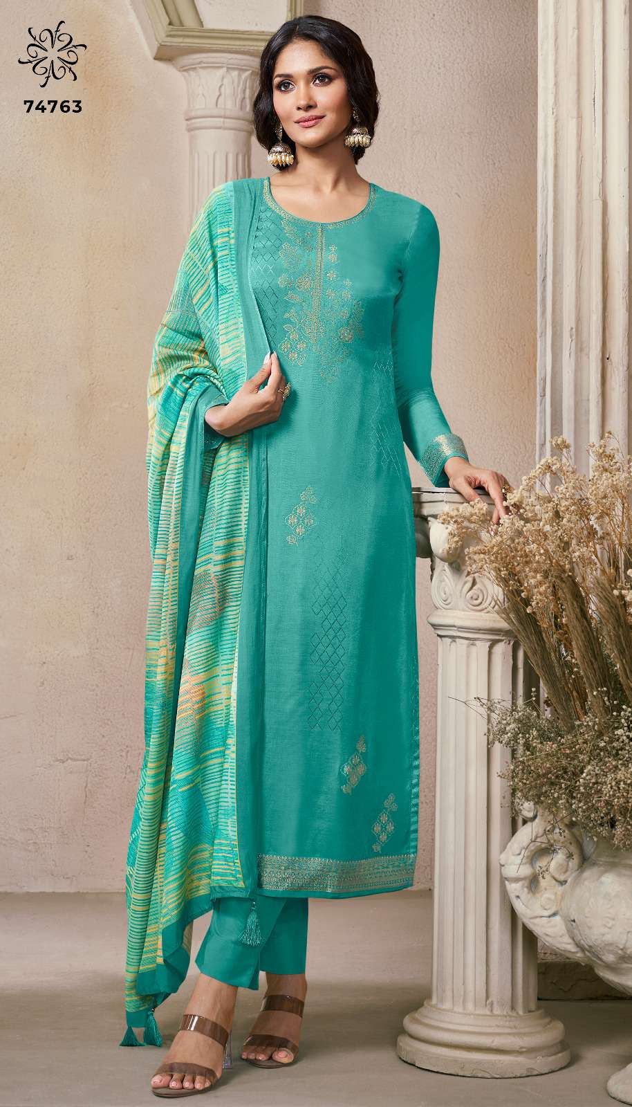 VINAY FASHION KULEESH NAVYA VOL 4 VISCOSE JACQUARD DESIGNER WORK SUIT