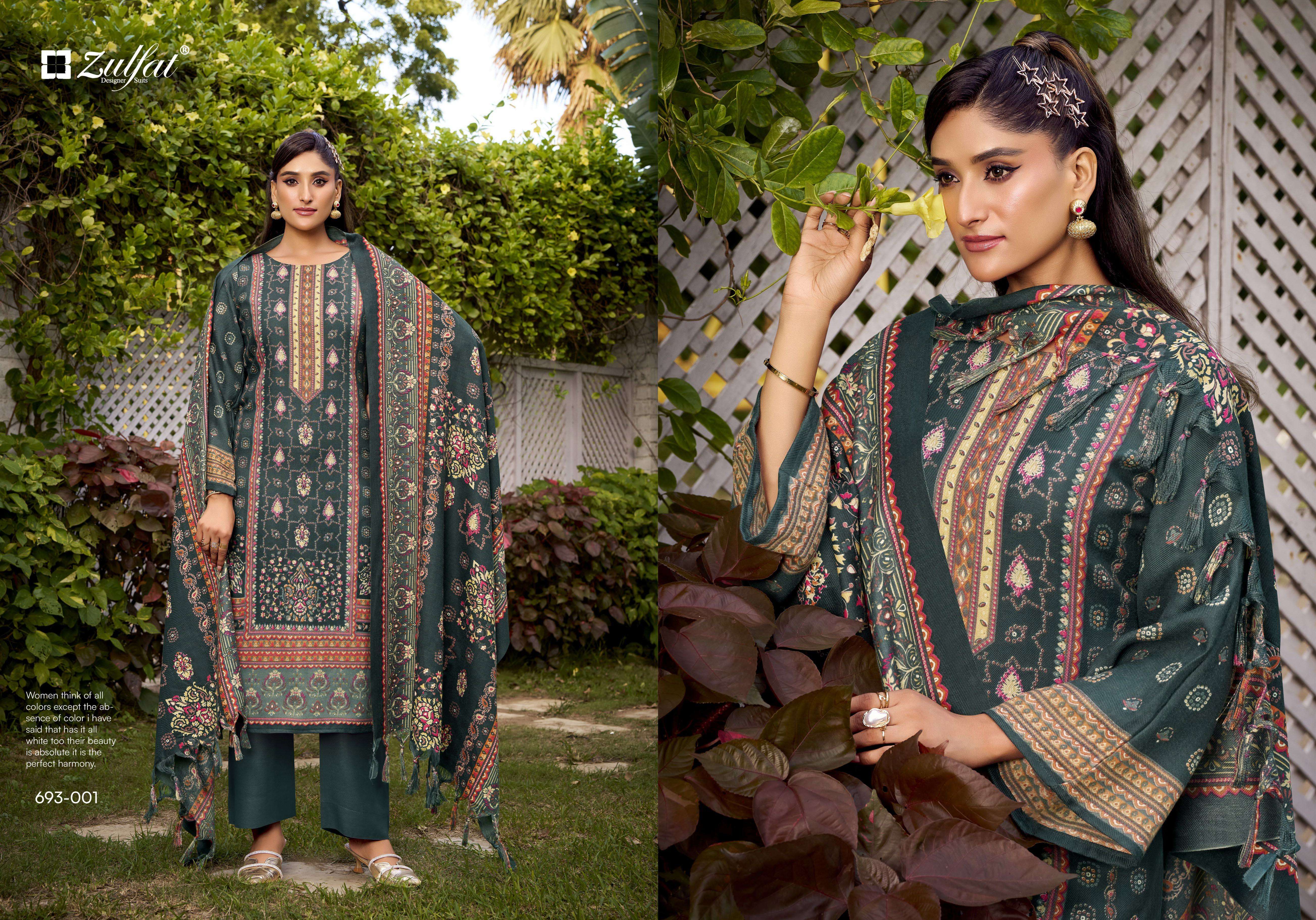 ZULFAT DESIGNER SUITS SAKINA PASHMINA DIGITAL PRINT SUIT