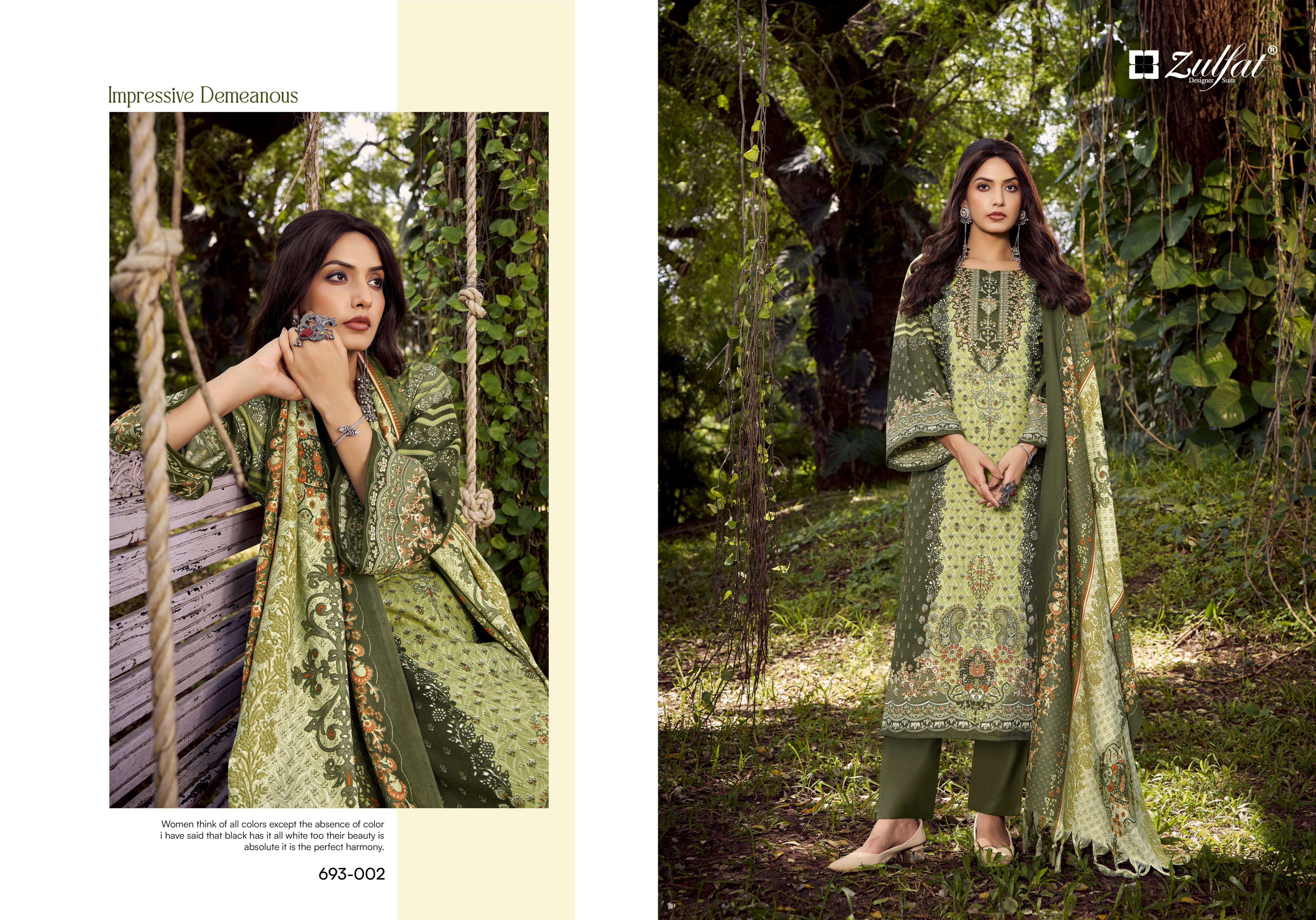 ZULFAT DESIGNER SUITS SAKINA PASHMINA DIGITAL PRINT SUIT