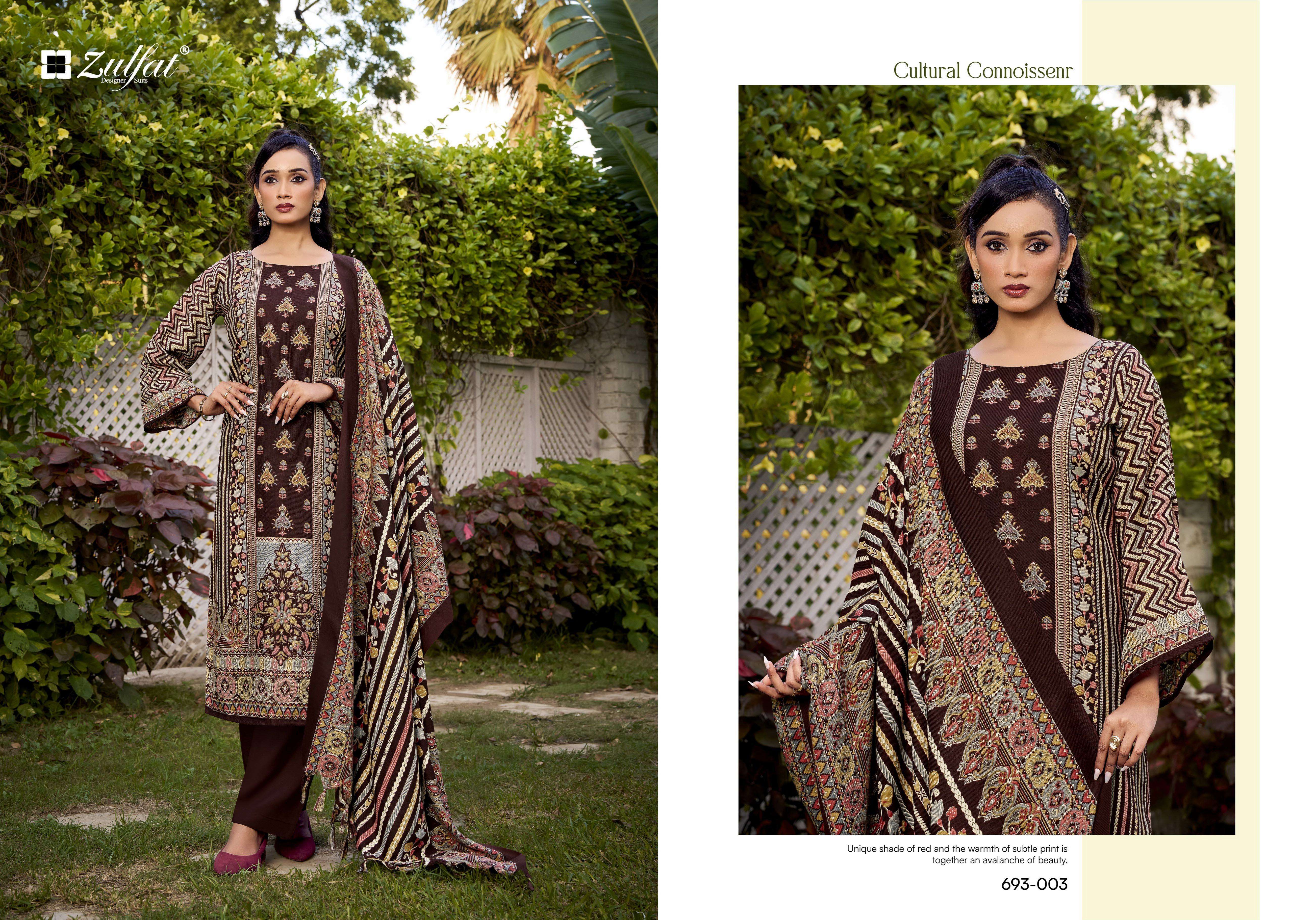 ZULFAT DESIGNER SUITS SAKINA PASHMINA DIGITAL PRINT SUIT