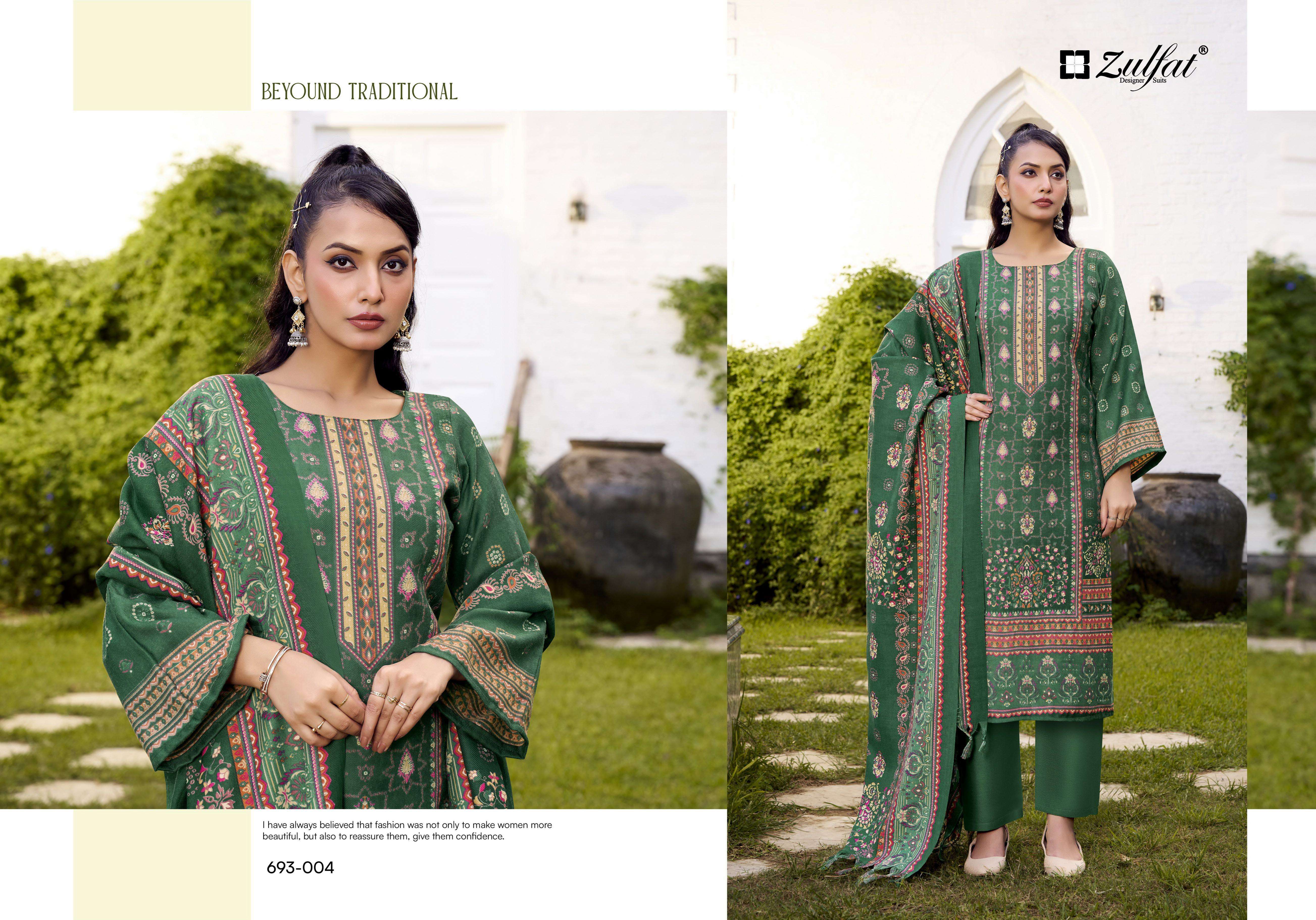 ZULFAT DESIGNER SUITS SAKINA PASHMINA DIGITAL PRINT SUIT