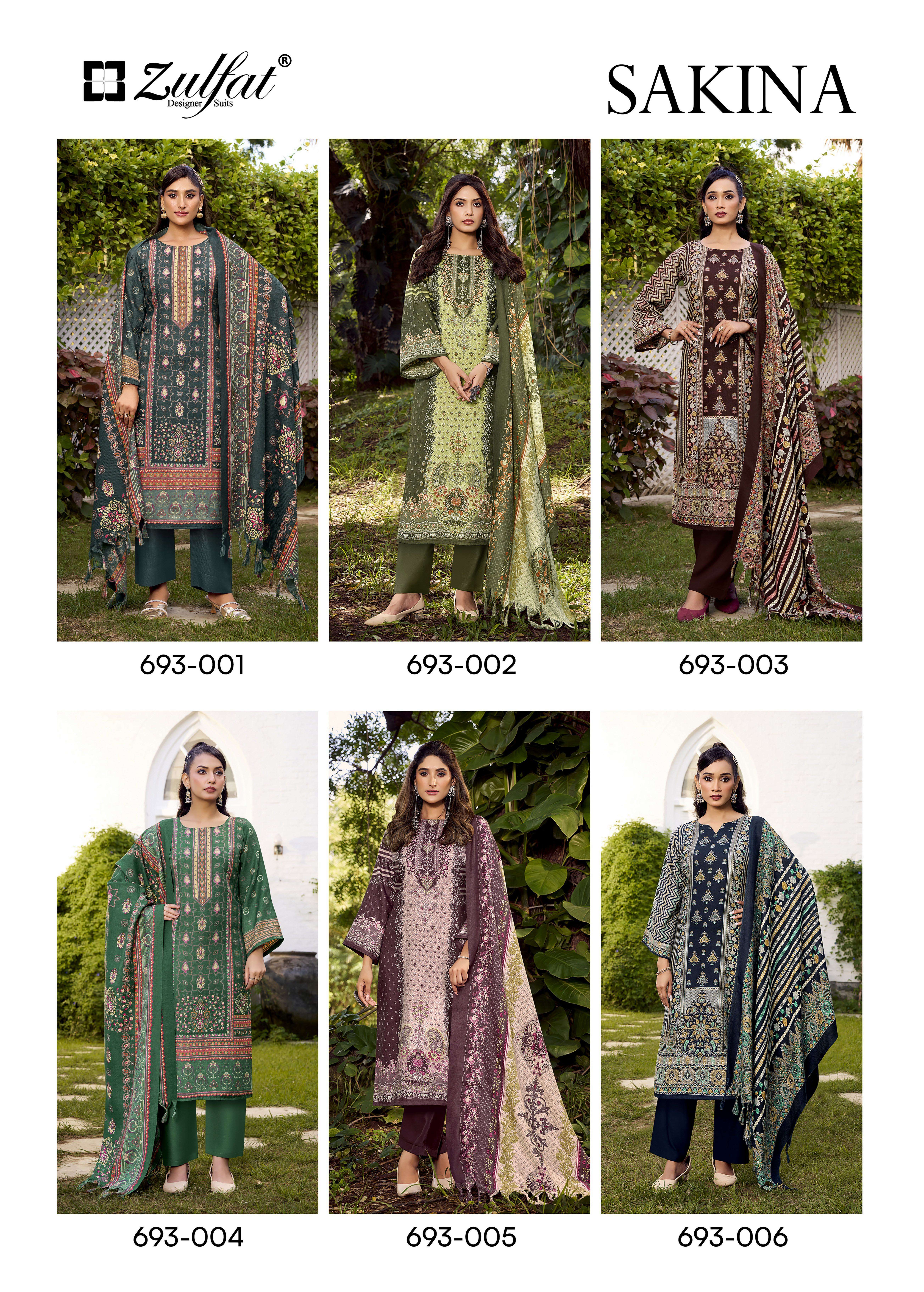 ZULFAT DESIGNER SUITS SAKINA PASHMINA DIGITAL PRINT SUIT