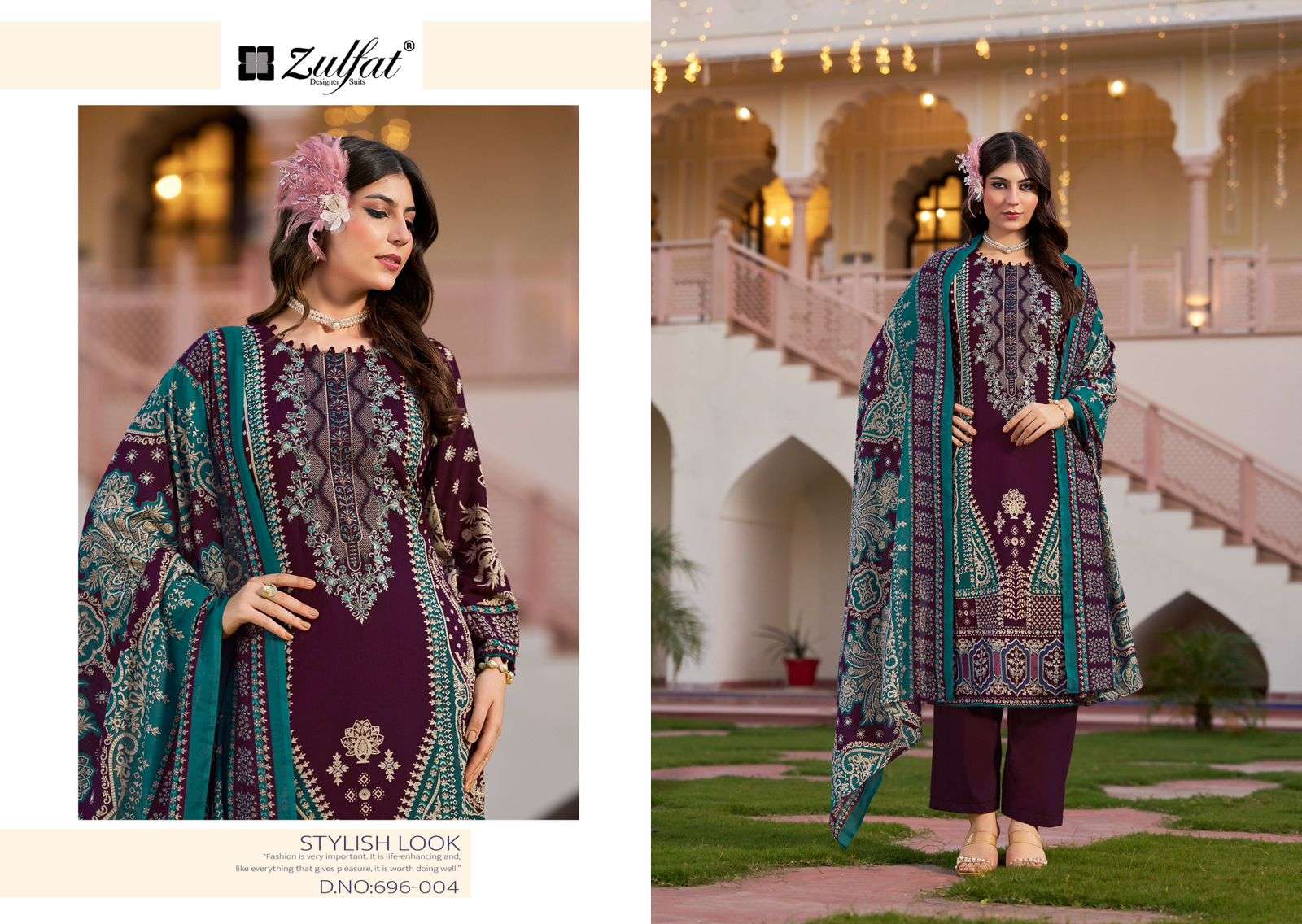 ZULFAT DESIGNER SUITS SANA SAFINA VOL 2 RAYON DIGITAL PRINTS WITH FANCY WORK SUIT