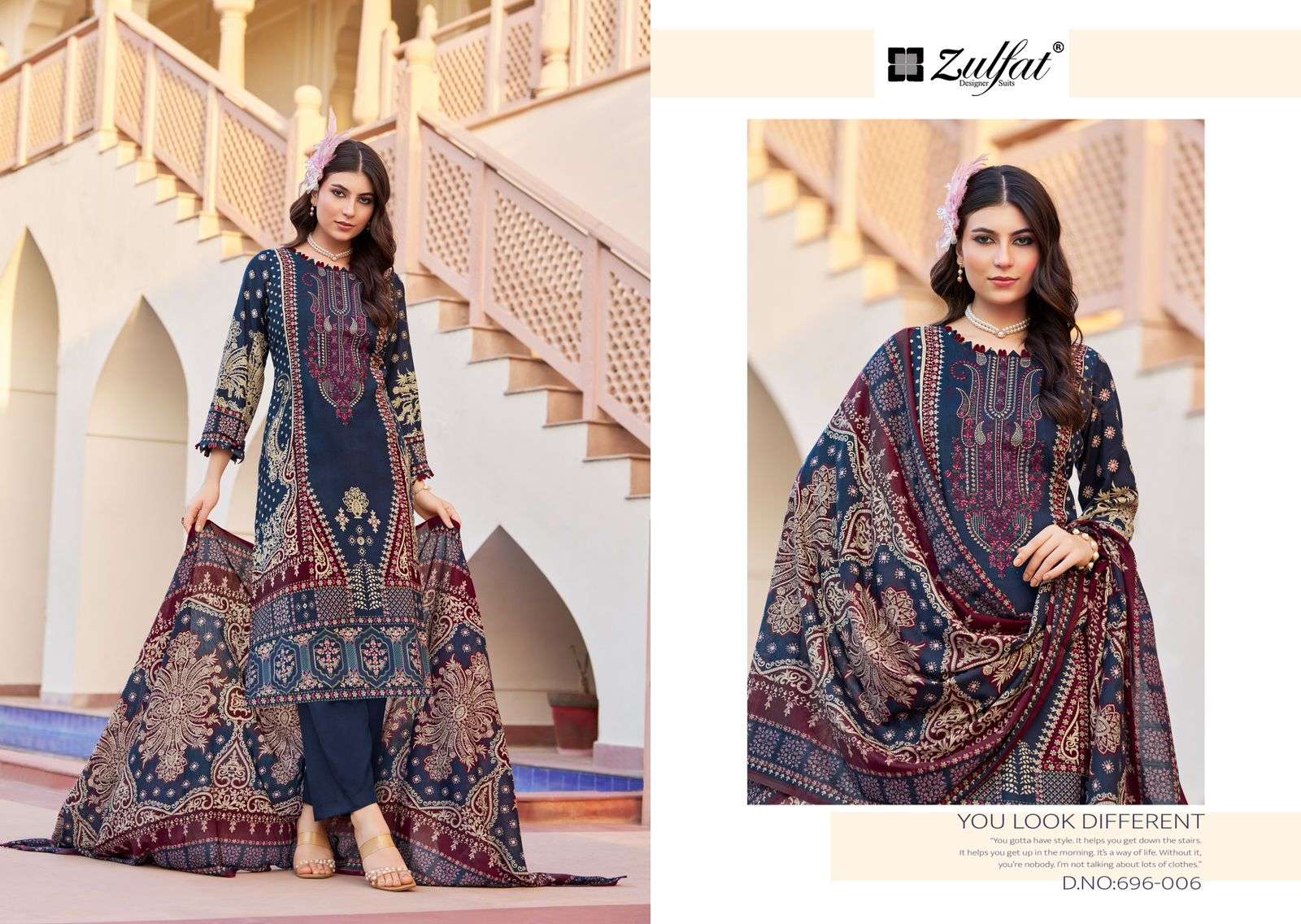 ZULFAT DESIGNER SUITS SANA SAFINA VOL 2 RAYON DIGITAL PRINTS WITH FANCY WORK SUIT