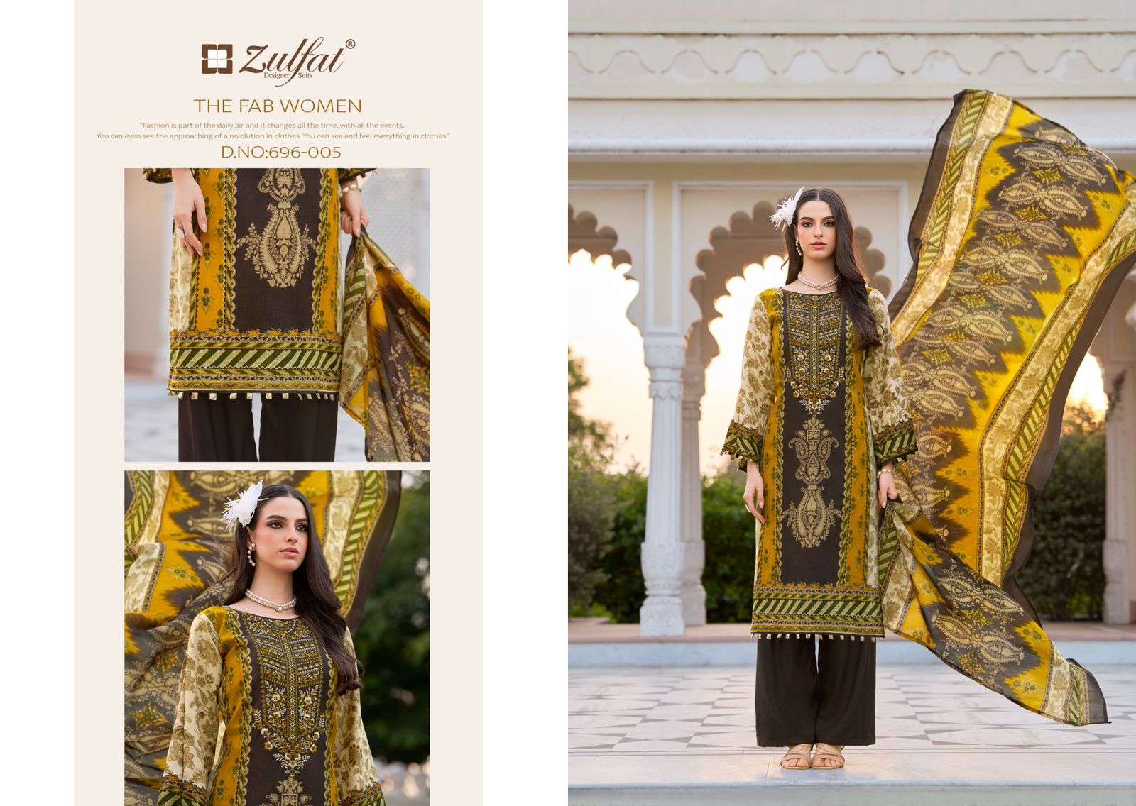 ZULFAT DESIGNER SUITS SANA SAFINA VOL 2 RAYON DIGITAL PRINTS WITH FANCY WORK SUIT