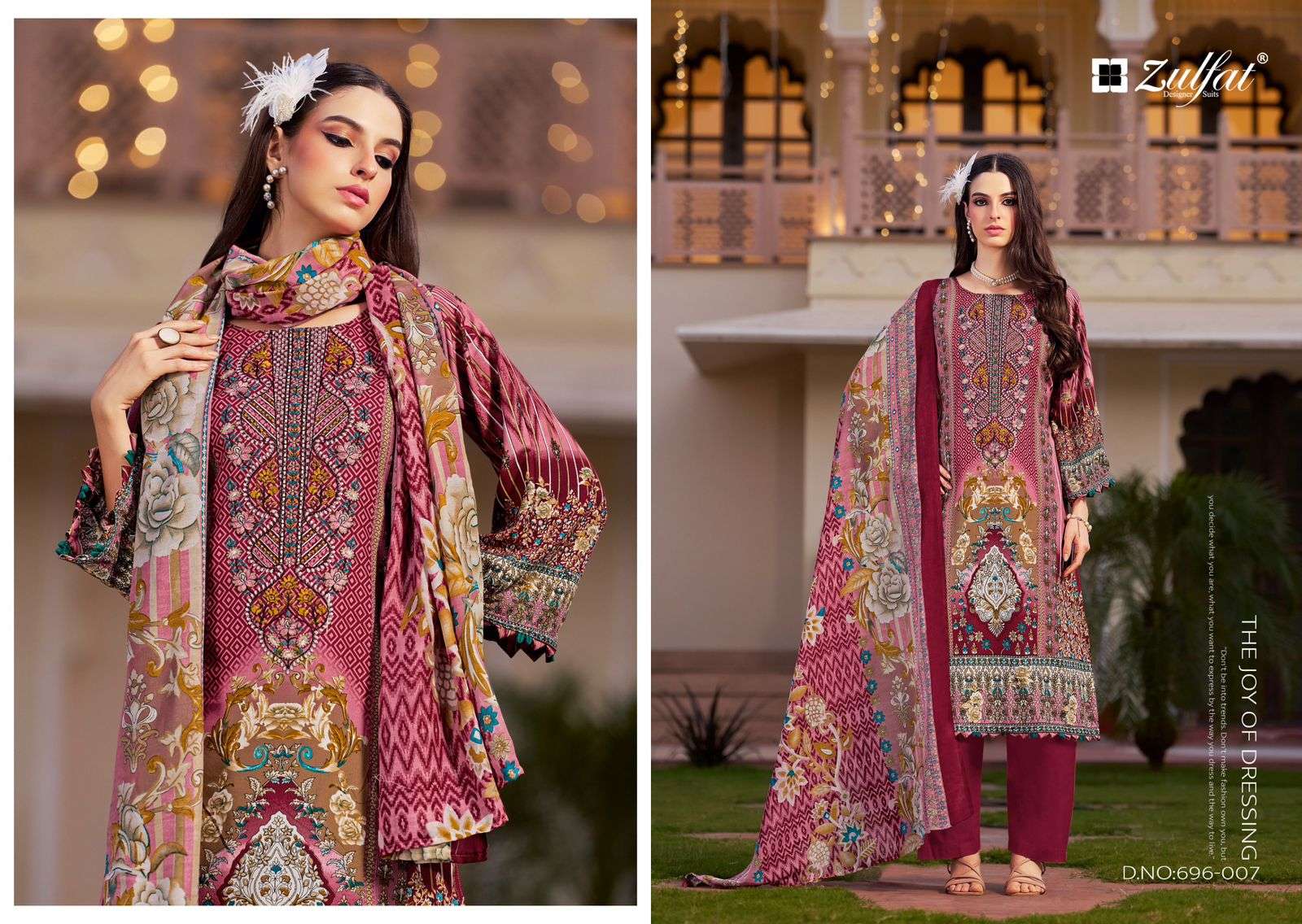 ZULFAT DESIGNER SUITS SANA SAFINA VOL 2 RAYON DIGITAL PRINTS WITH FANCY WORK SUIT