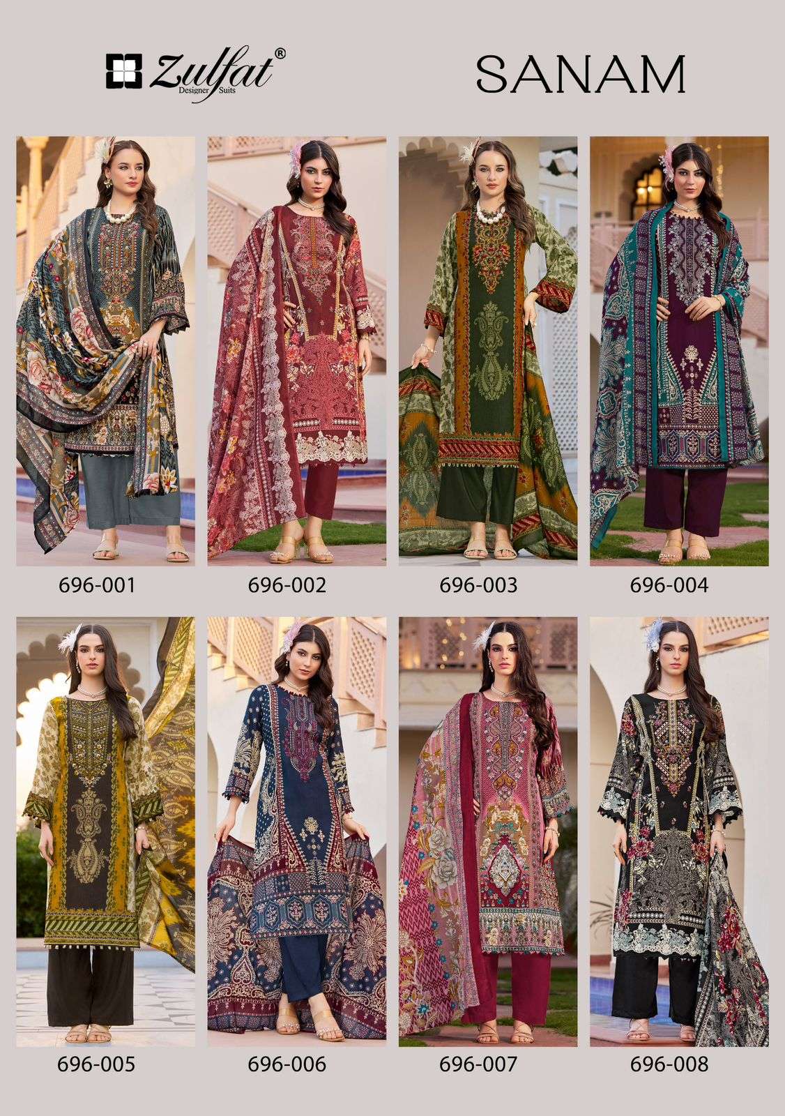 ZULFAT DESIGNER SUITS SANA SAFINA VOL 2 RAYON DIGITAL PRINTS WITH FANCY WORK SUIT
