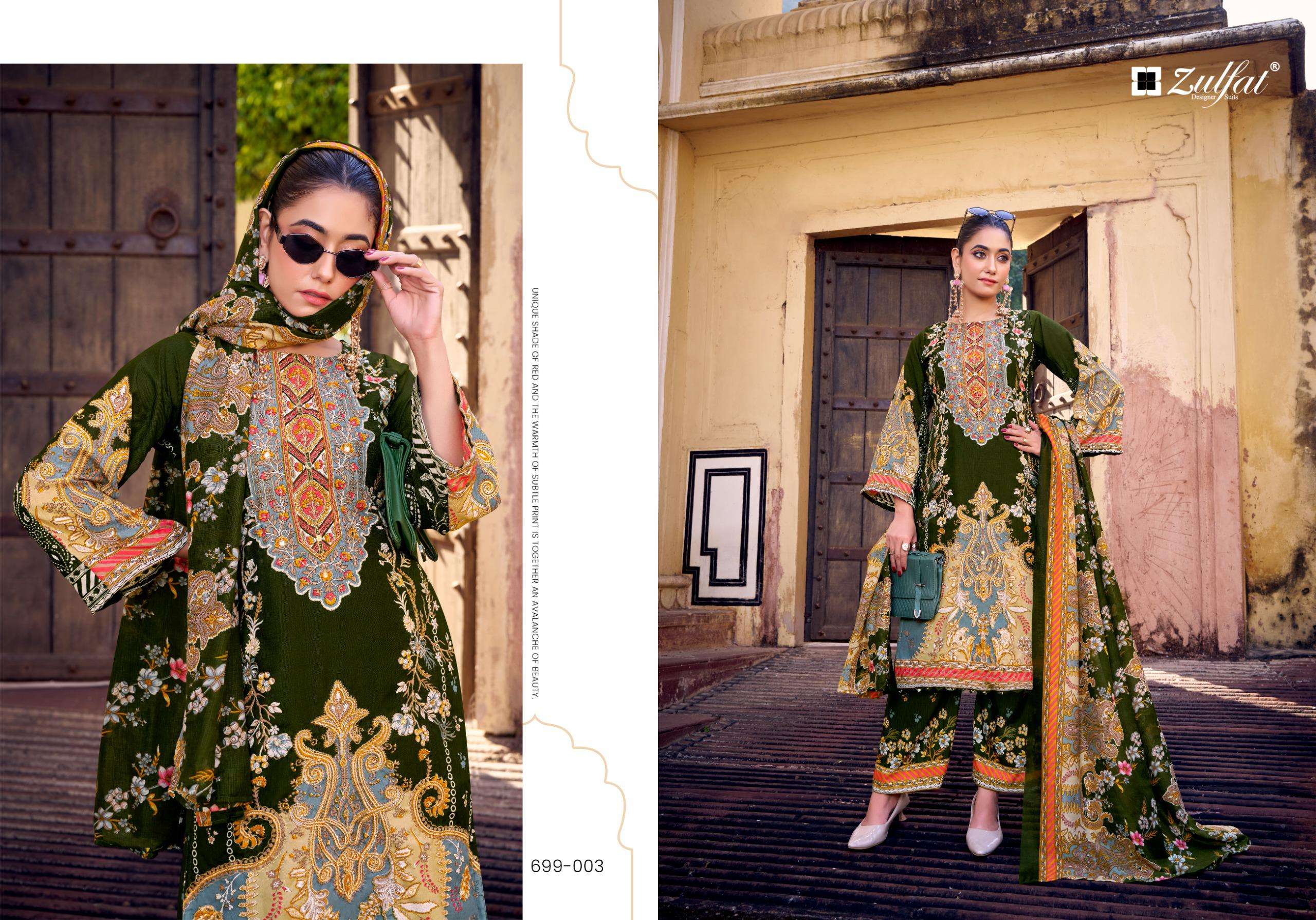 ZULFAT DESIGNER SUITS SHAHEENA RAYON FANCY WORKS SALWAR SUIT