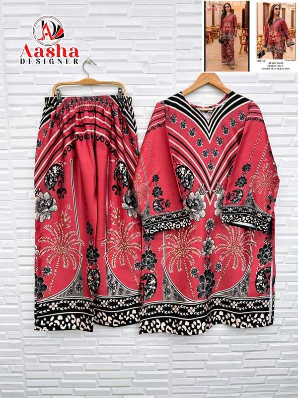 AASHA DESIGNER MODAL SATIN PRINT TURKISH READYMADE CO-ORD SET