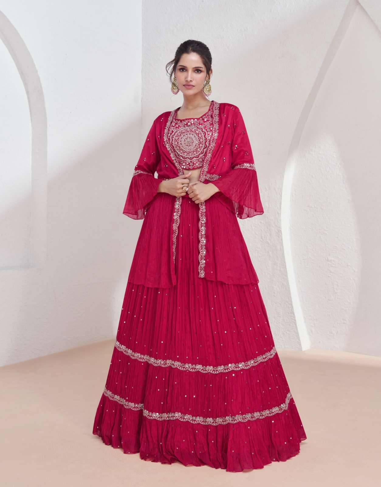 AASHIRWAD CREATION AARZOO GEORGETTE HEAVY DESIGNER PARTY WEAR LEHENGA 