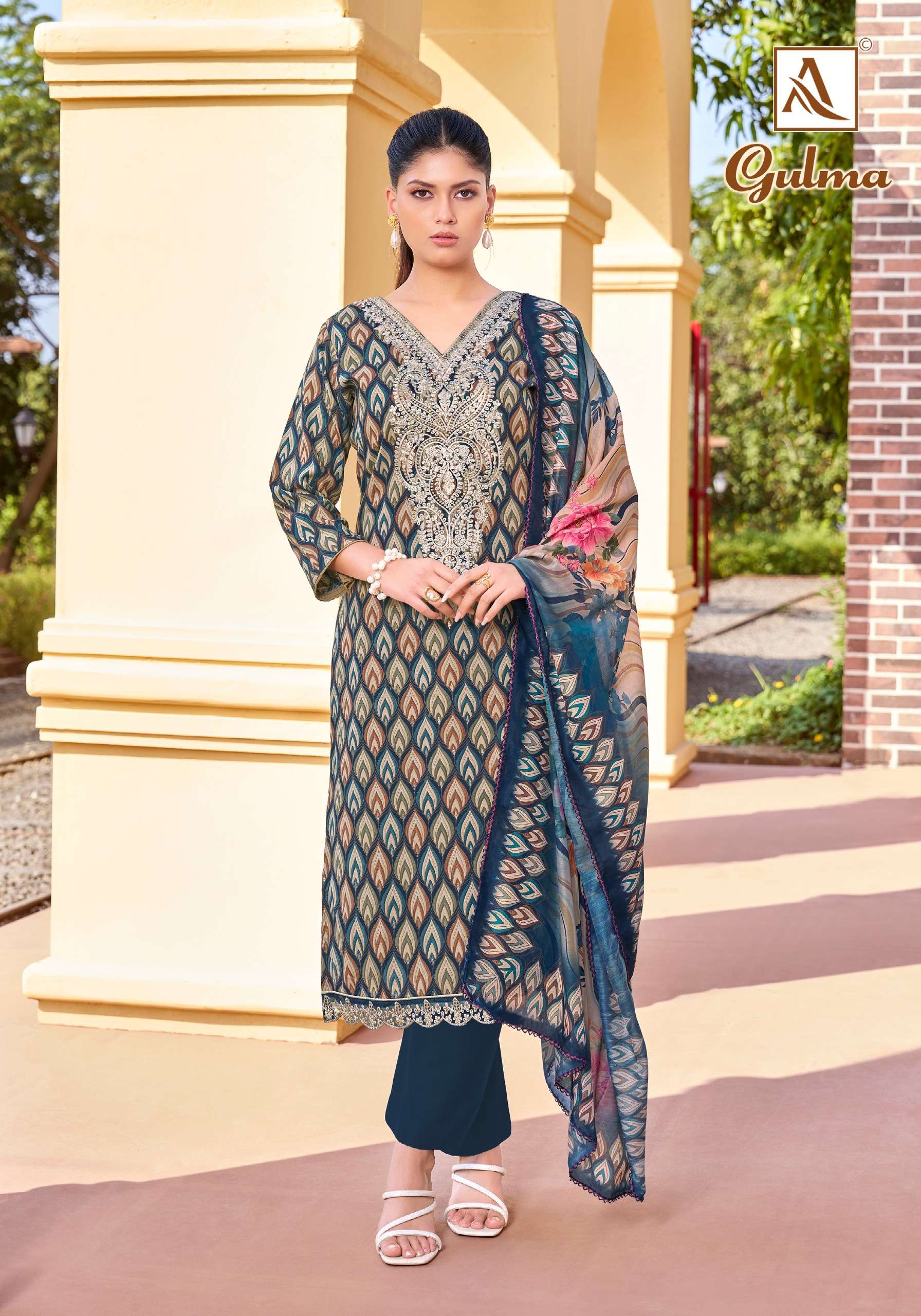 ALOK SUITS GULMA VISCOSE PRINT WITH EMBROIDERY WORK SUIT