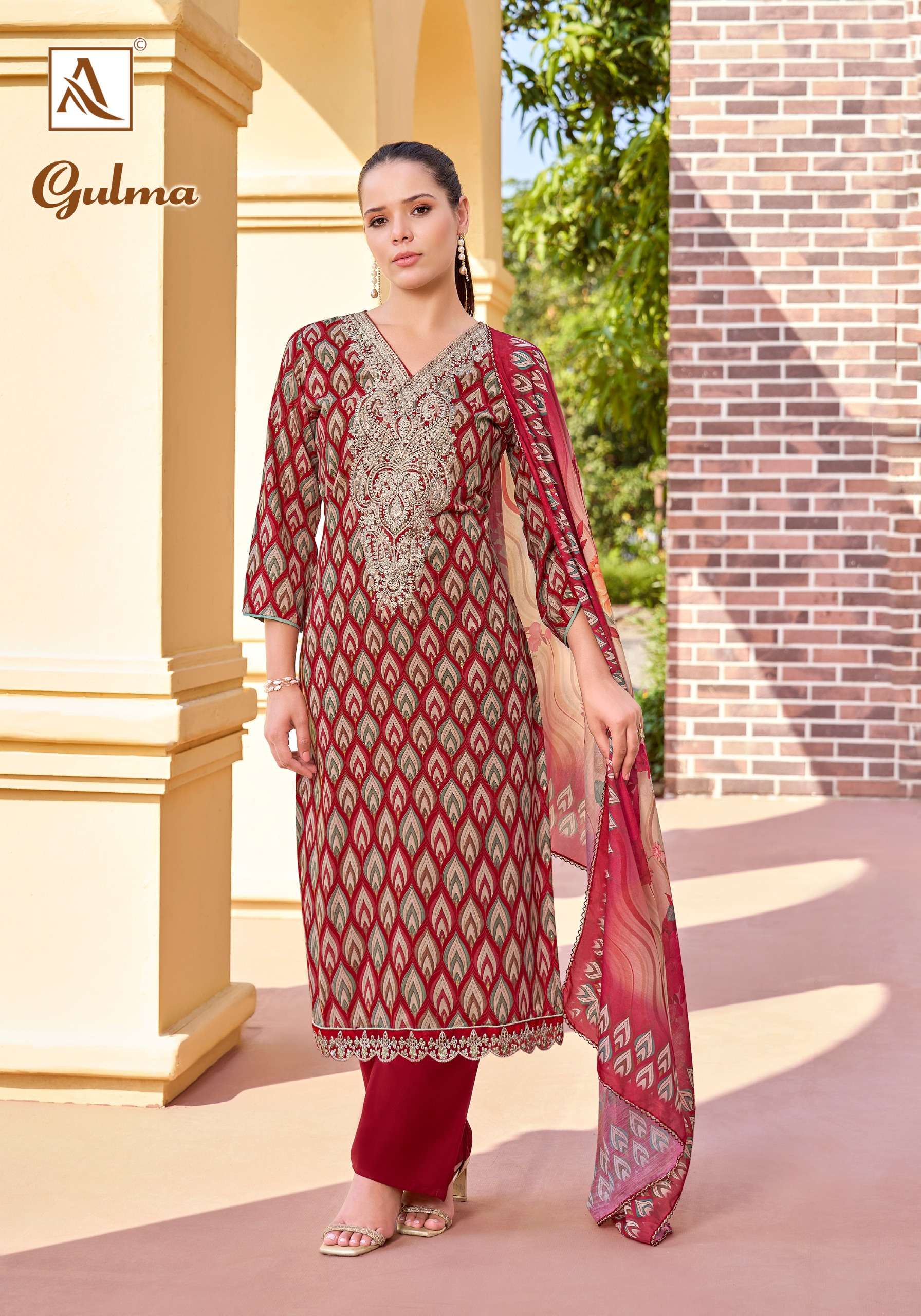 ALOK SUITS GULMA VISCOSE PRINT WITH EMBROIDERY WORK SUIT