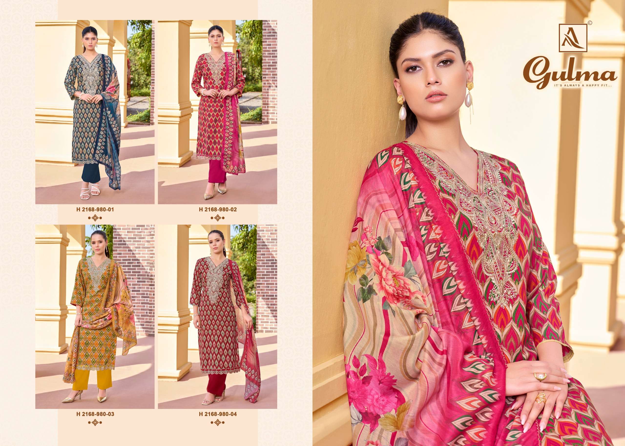 ALOK SUITS GULMA VISCOSE PRINT WITH EMBROIDERY WORK SUIT