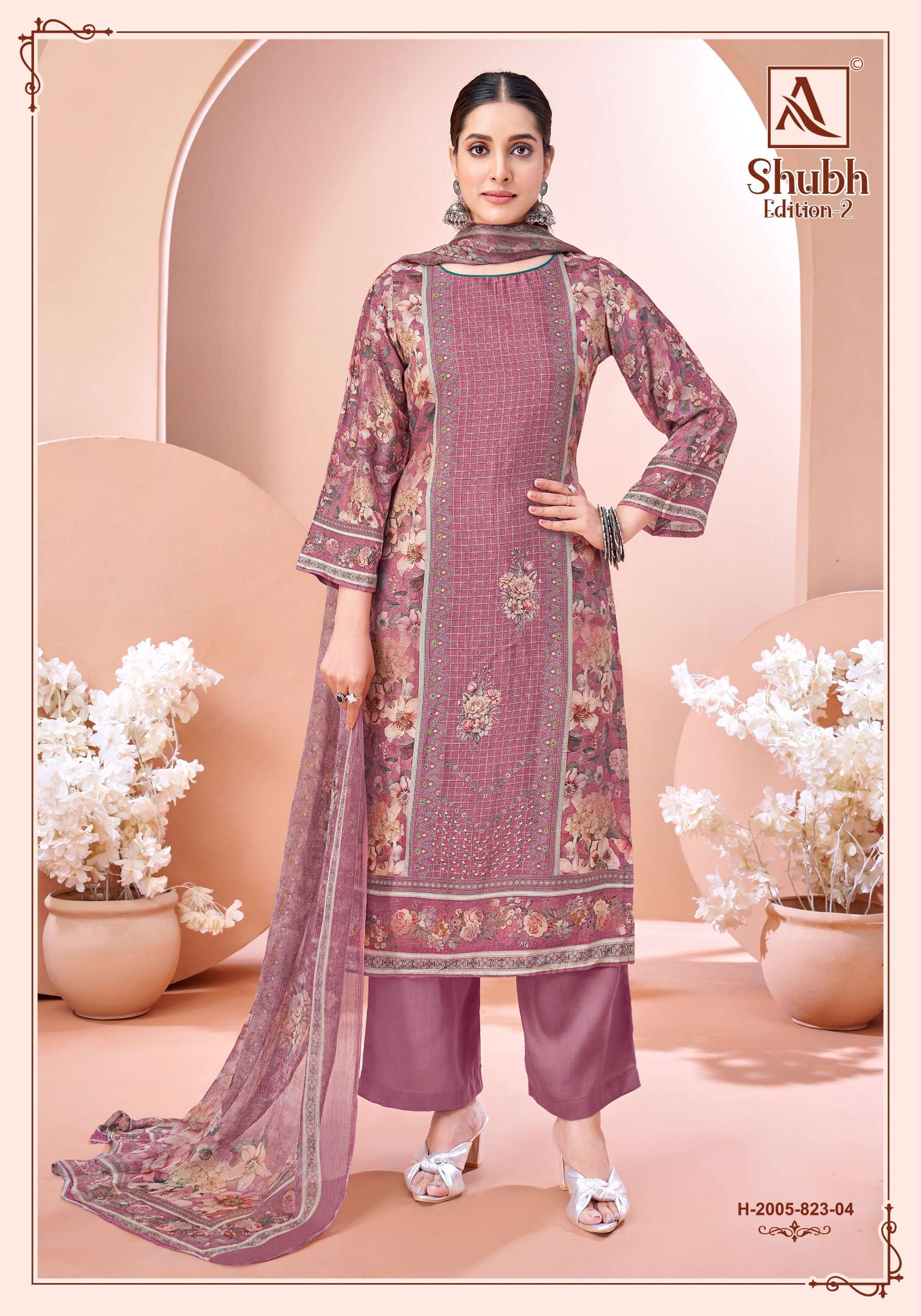ALOK SUITS SHUBH EDITION 2 MUSLIN DIGITAL PRINT WITH HAND WORK SUIT