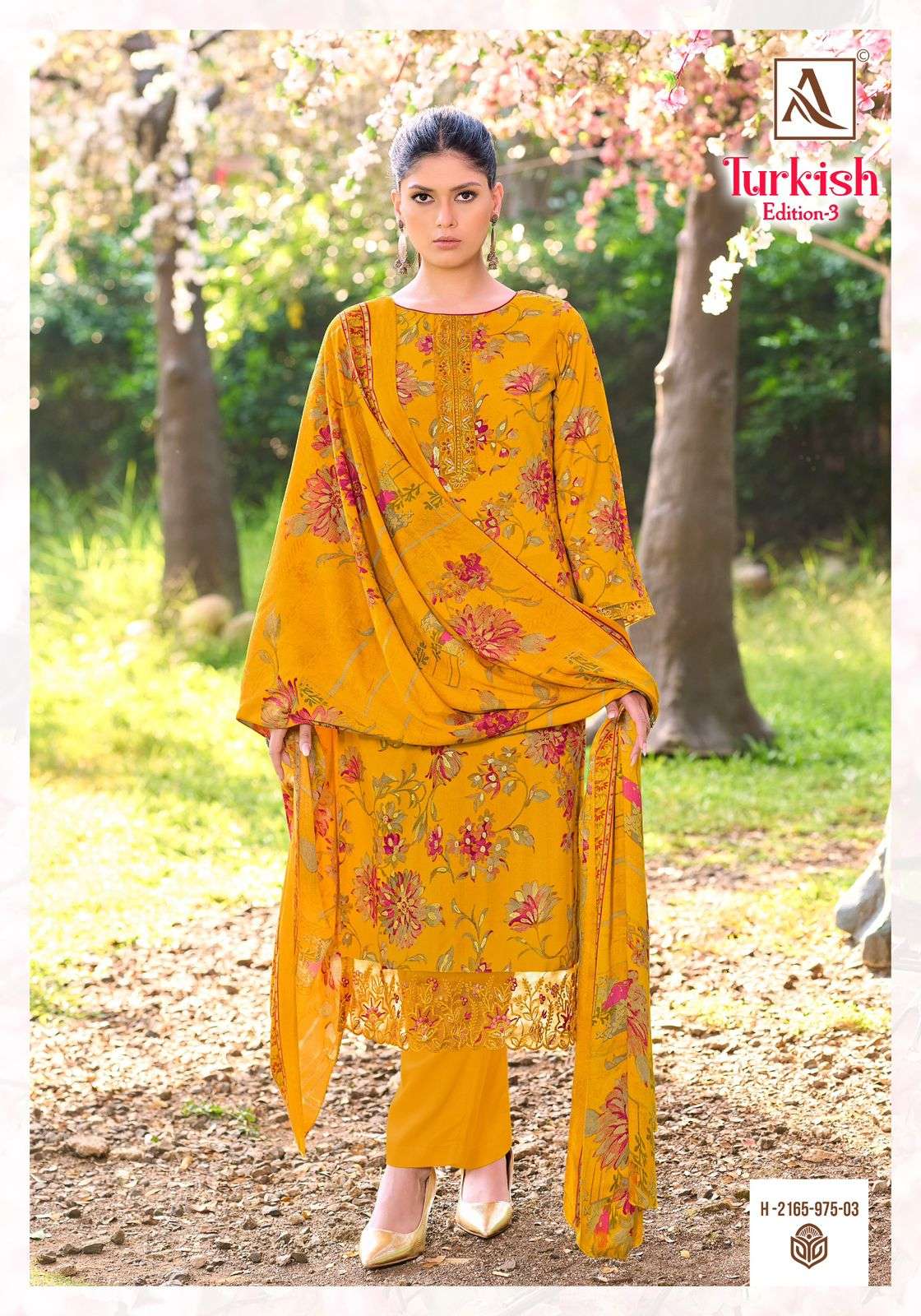 ALOK SUITS TURKISH EDITION 3 VISCOSE PRINT WITH FANCY EMBROIDERY WORK SUIT