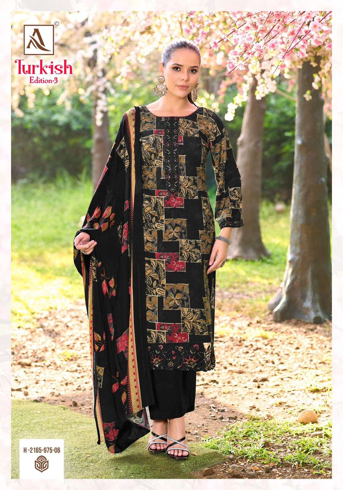 ALOK SUITS TURKISH EDITION 3 VISCOSE PRINT WITH FANCY EMBROIDERY WORK SUIT
