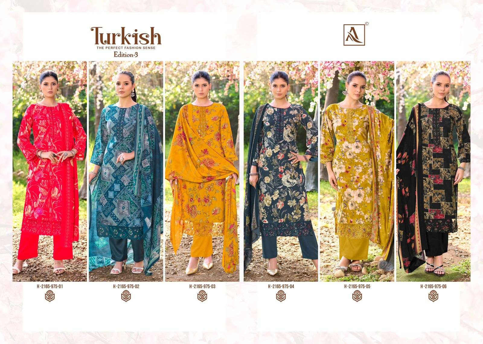 ALOK SUITS TURKISH EDITION 3 VISCOSE PRINT WITH FANCY EMBROIDERY WORK SUIT