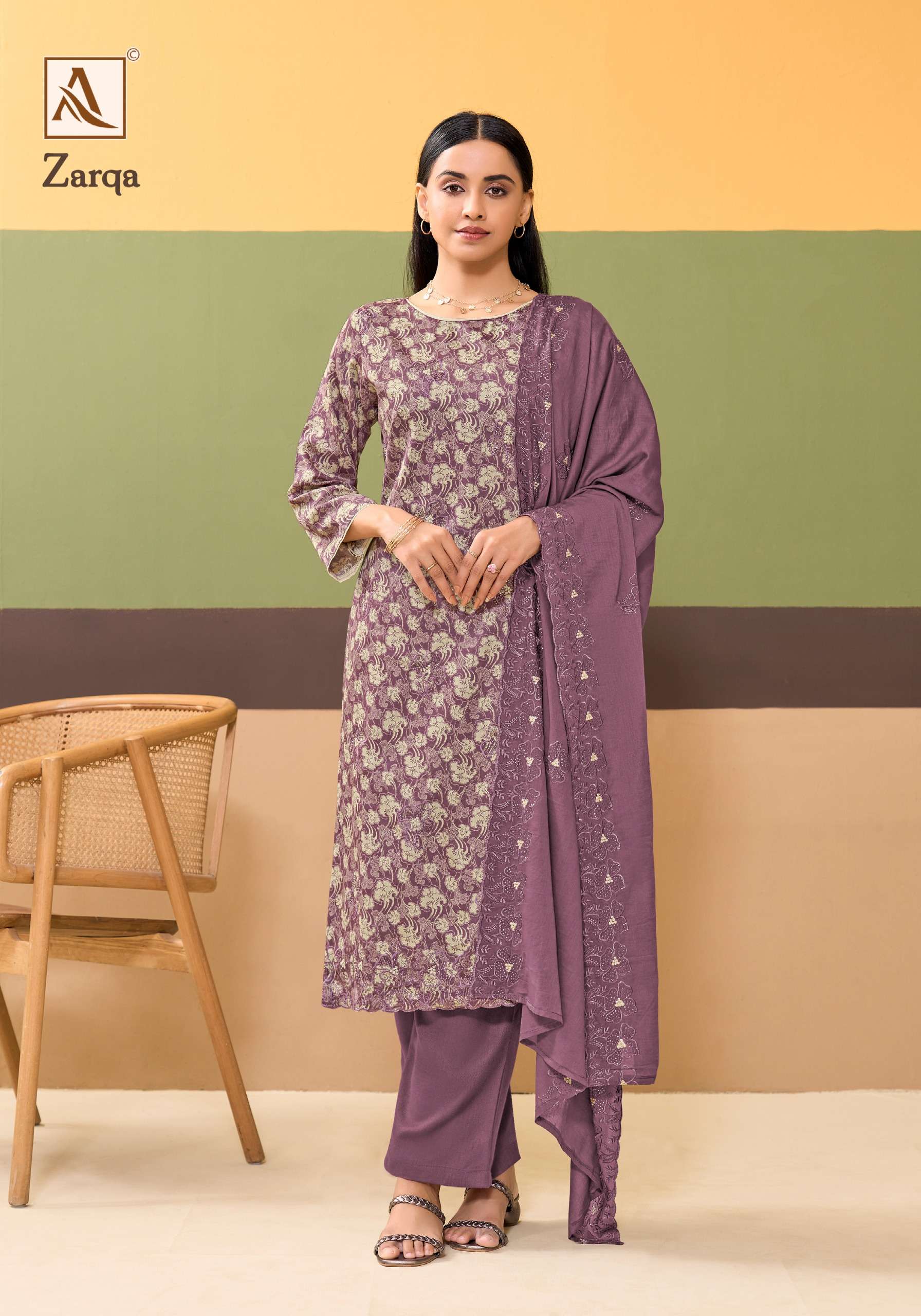 ALOK SUITS ZARQA JAM COTTON PRINT WITH FANCY EMBROIDERY WORK SUIT
