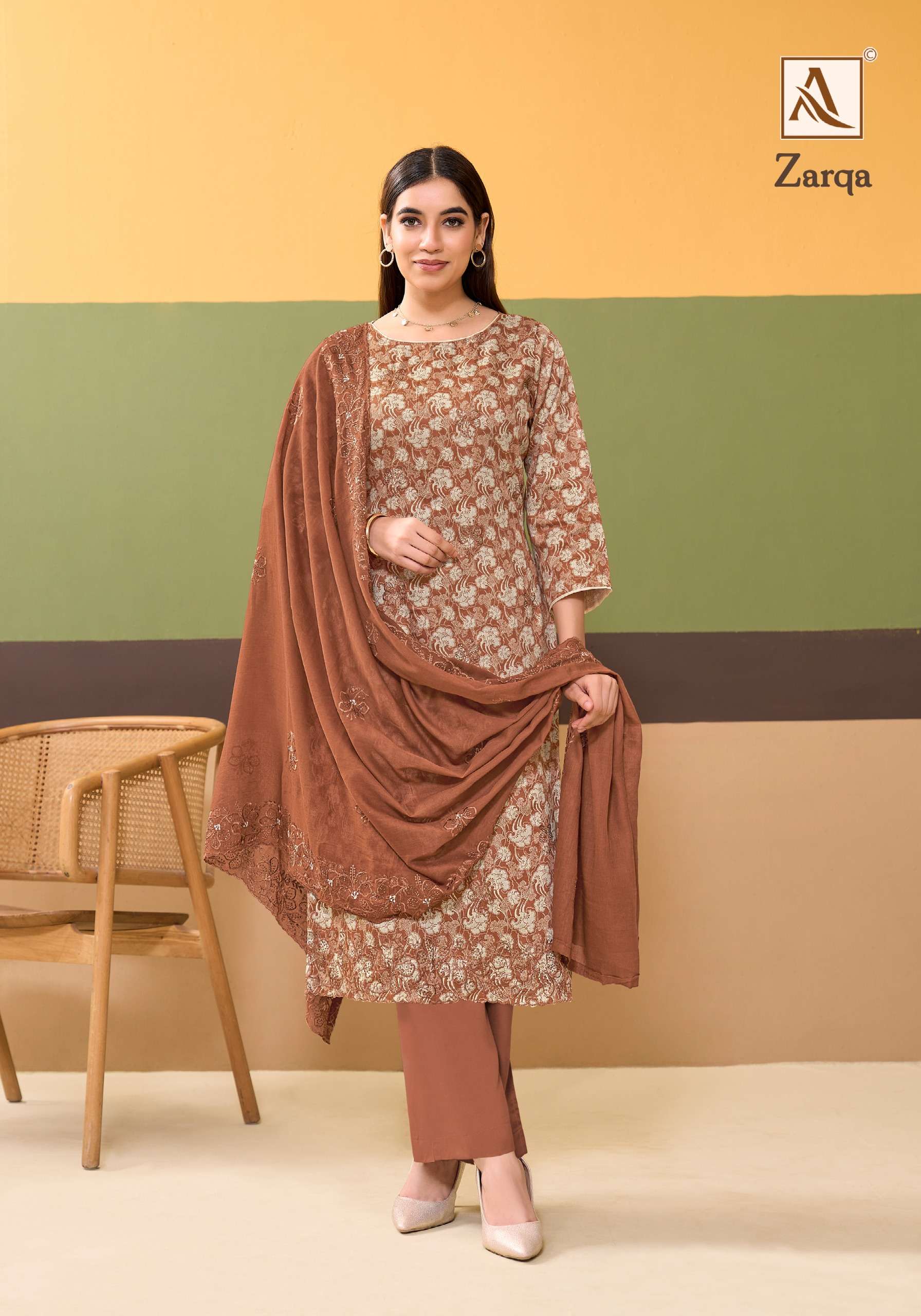 ALOK SUITS ZARQA JAM COTTON PRINT WITH FANCY EMBROIDERY WORK SUIT