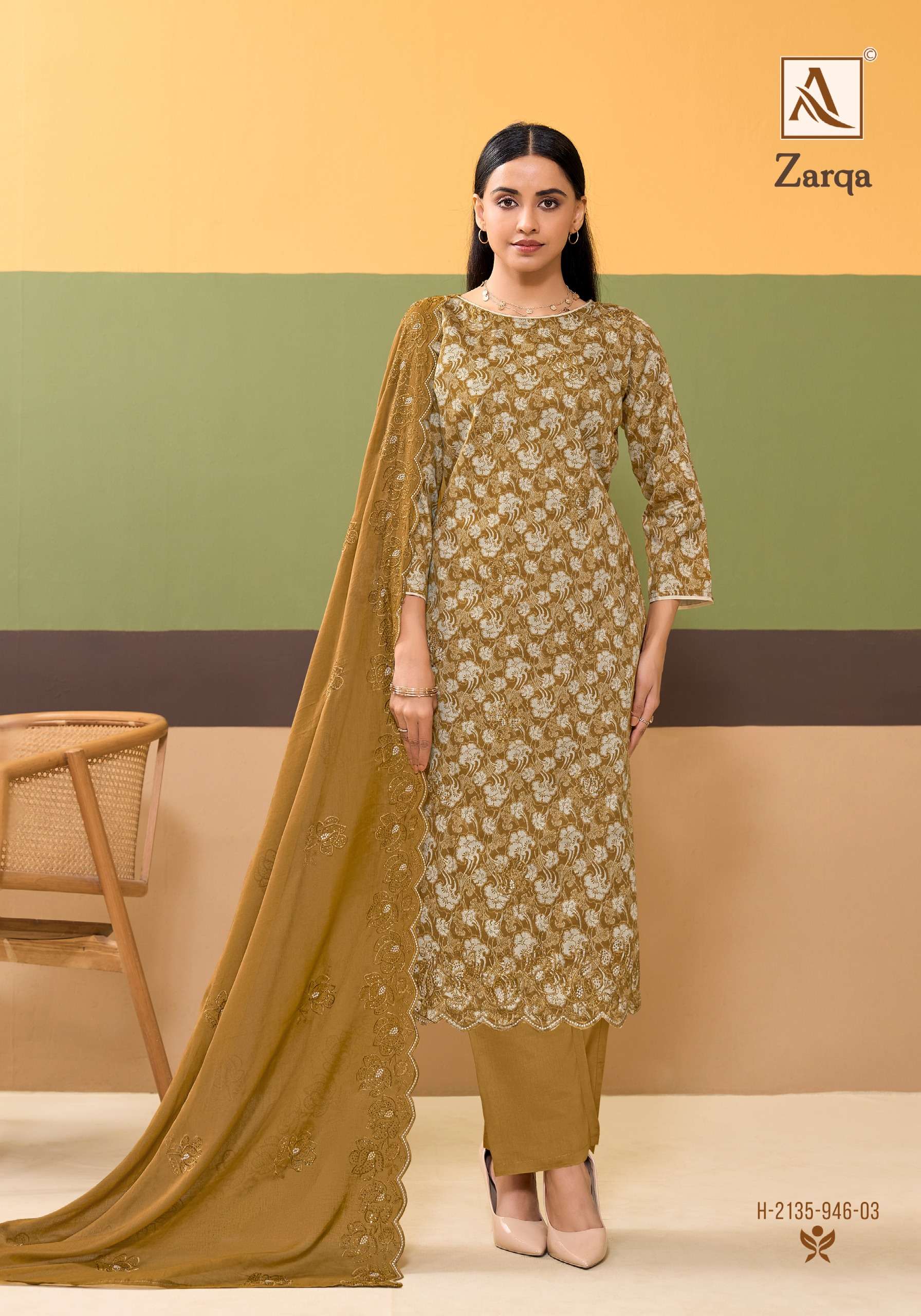 ALOK SUITS ZARQA JAM COTTON PRINT WITH FANCY EMBROIDERY WORK SUIT