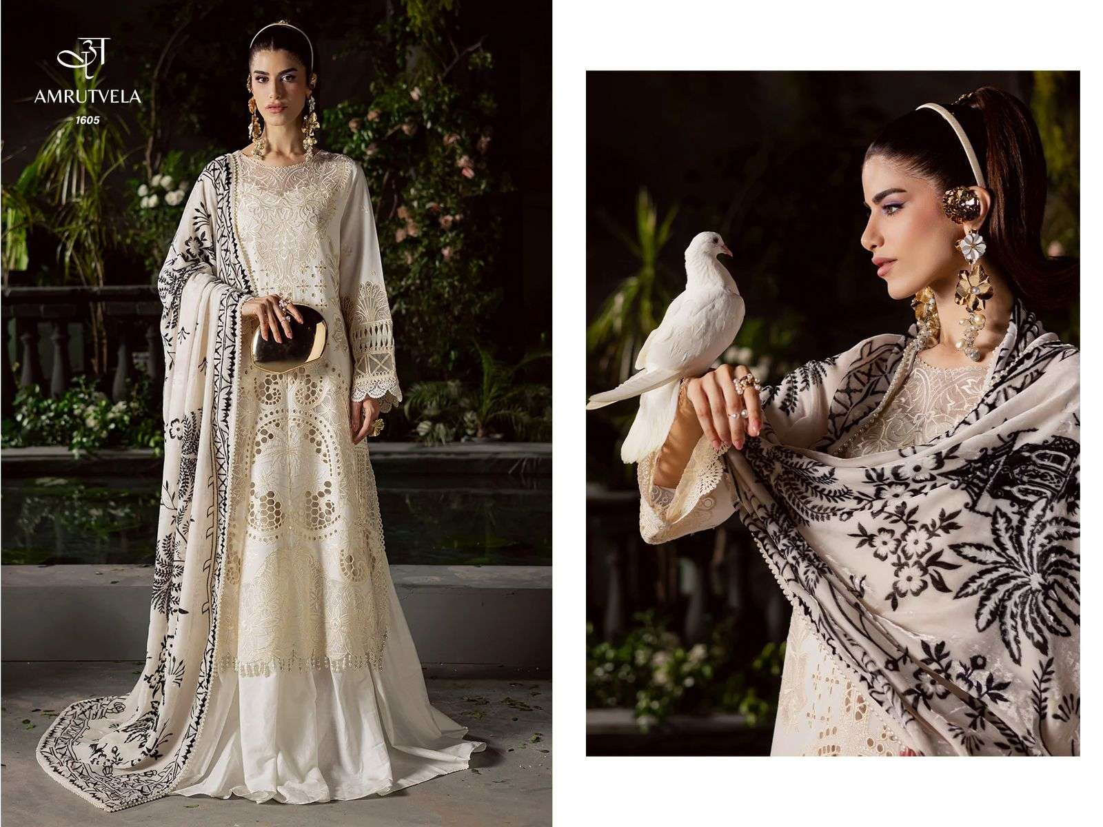 AMRUTVELA  MAHNOR LUXURY RAYON COLLECTION HEAVY EMBROIDERY DESIGNER WORK SUIT