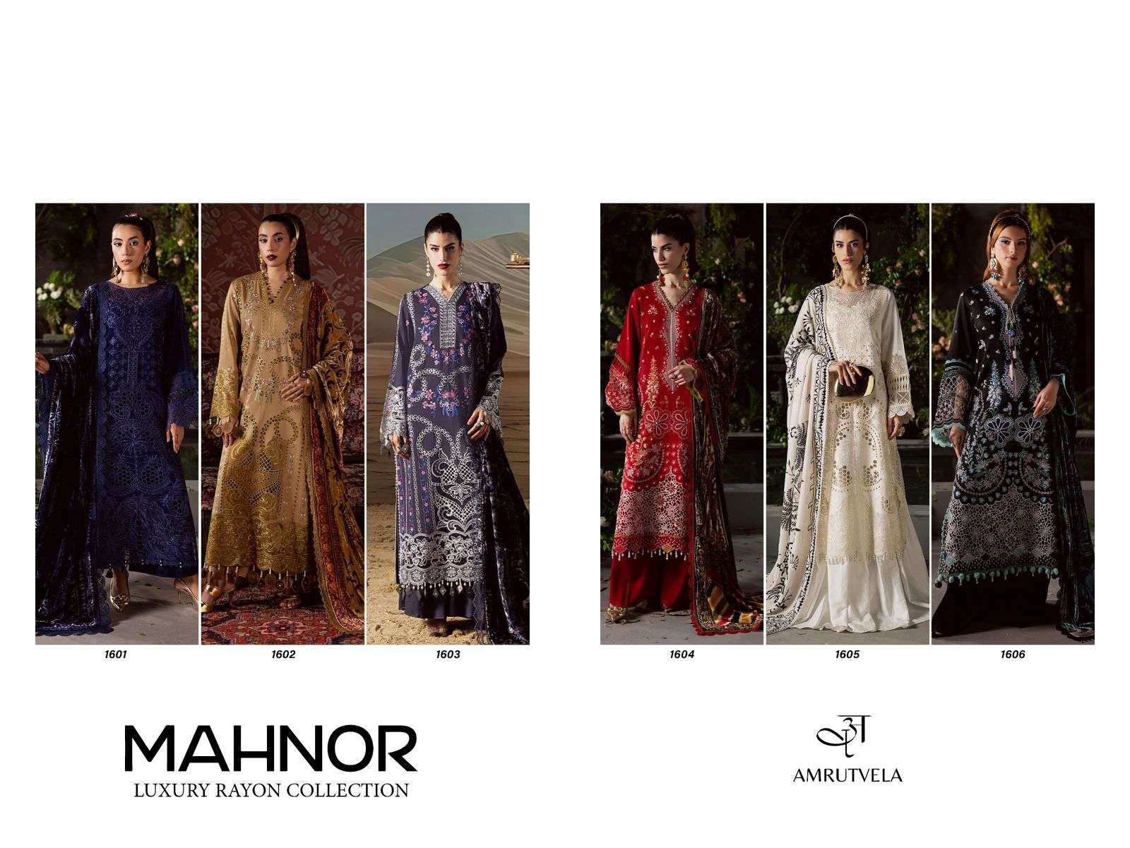 AMRUTVELA  MAHNOR LUXURY RAYON COLLECTION HEAVY EMBROIDERY DESIGNER WORK SUIT