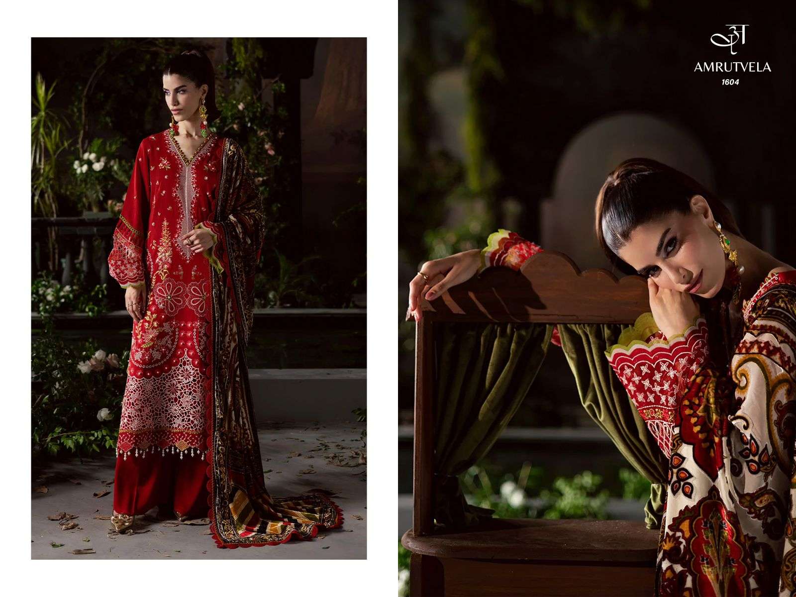 AMRUTVELA  MAHNOR LUXURY RAYON COLLECTION HEAVY EMBROIDERY DESIGNER WORK SUIT