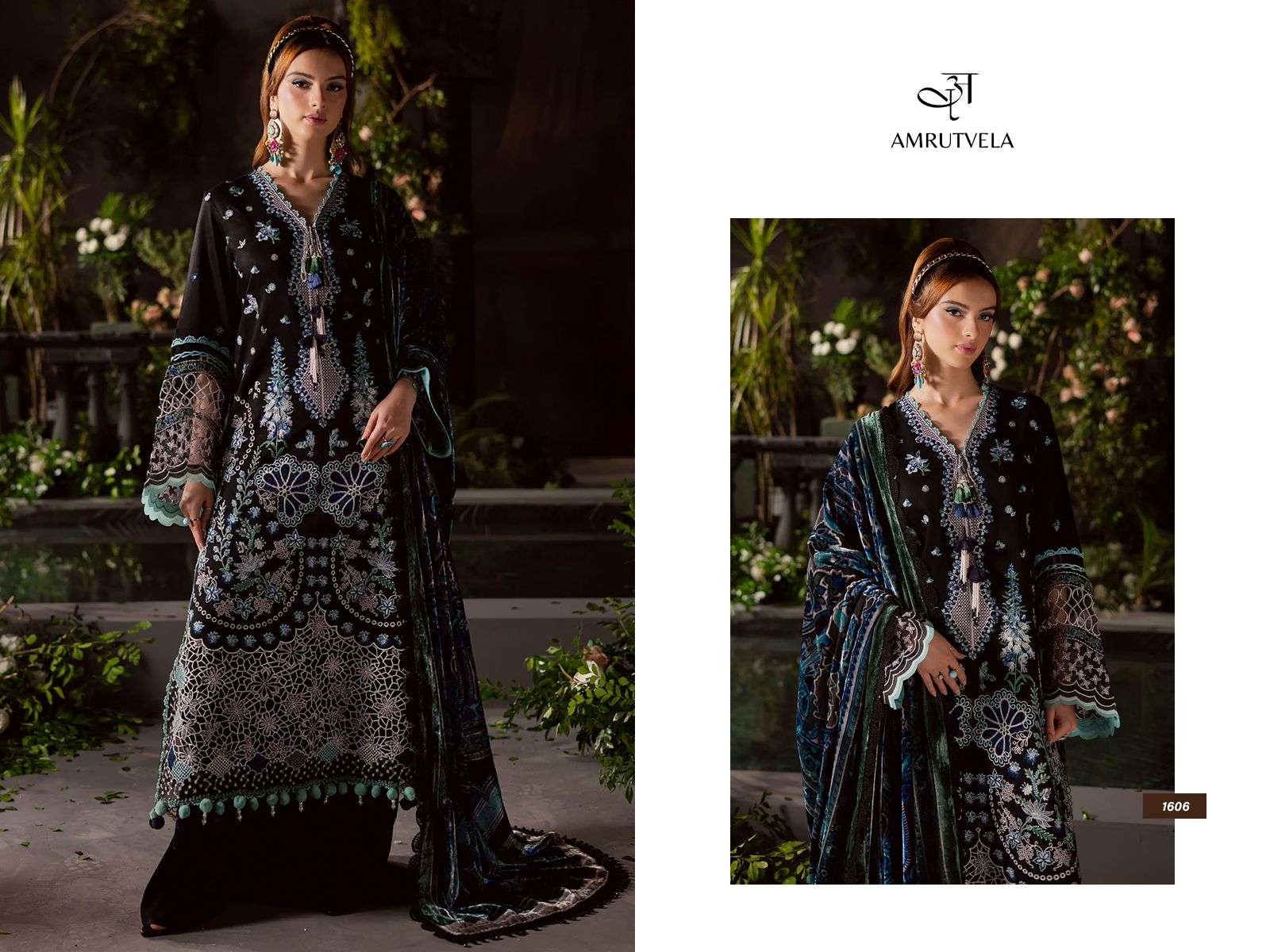 AMRUTVELA  MAHNOR LUXURY RAYON COLLECTION HEAVY EMBROIDERY DESIGNER WORK SUIT