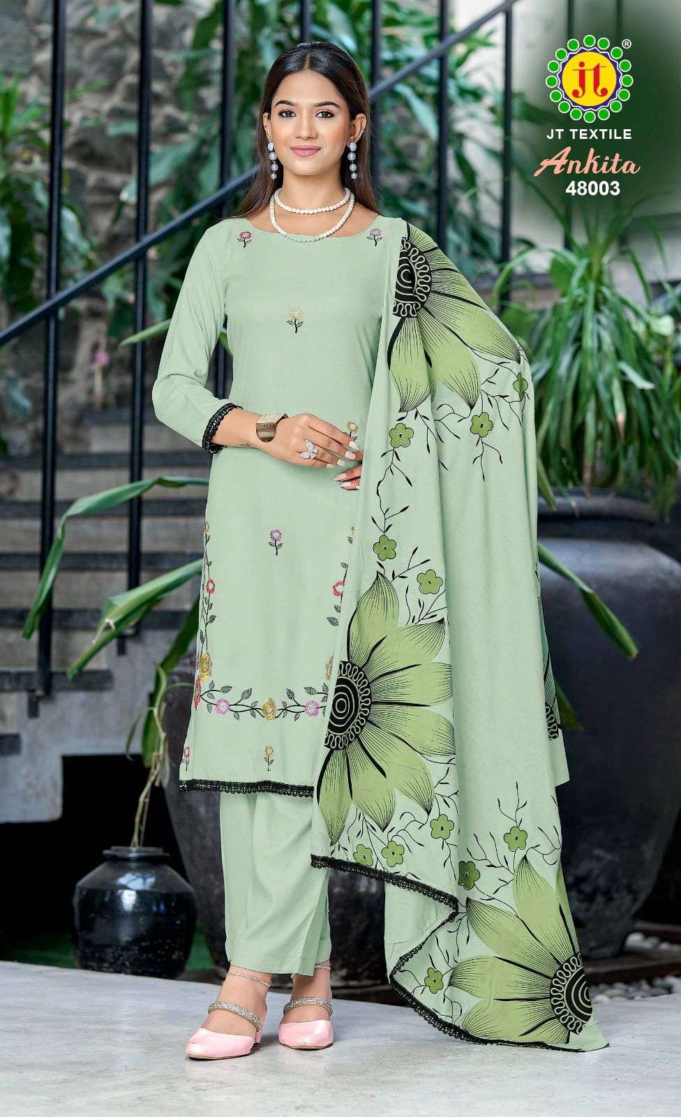 ANKITA VOL 48 RAYON PRINT WITH FANCY EMBROIDERY WORK SUIT