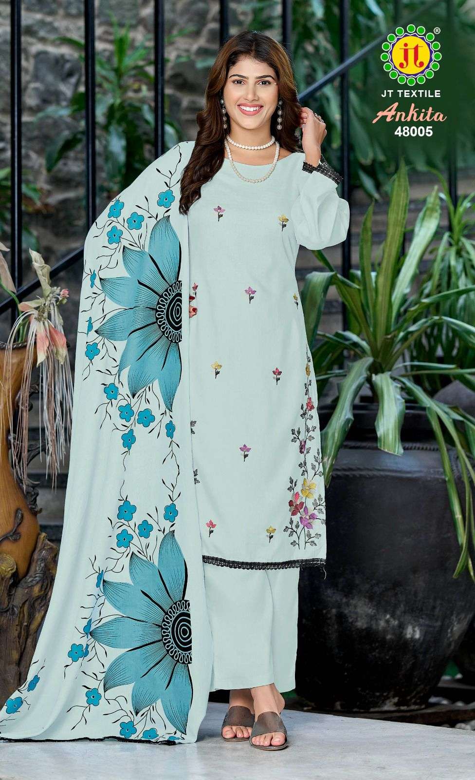ANKITA VOL 48 RAYON PRINT WITH FANCY EMBROIDERY WORK SUIT