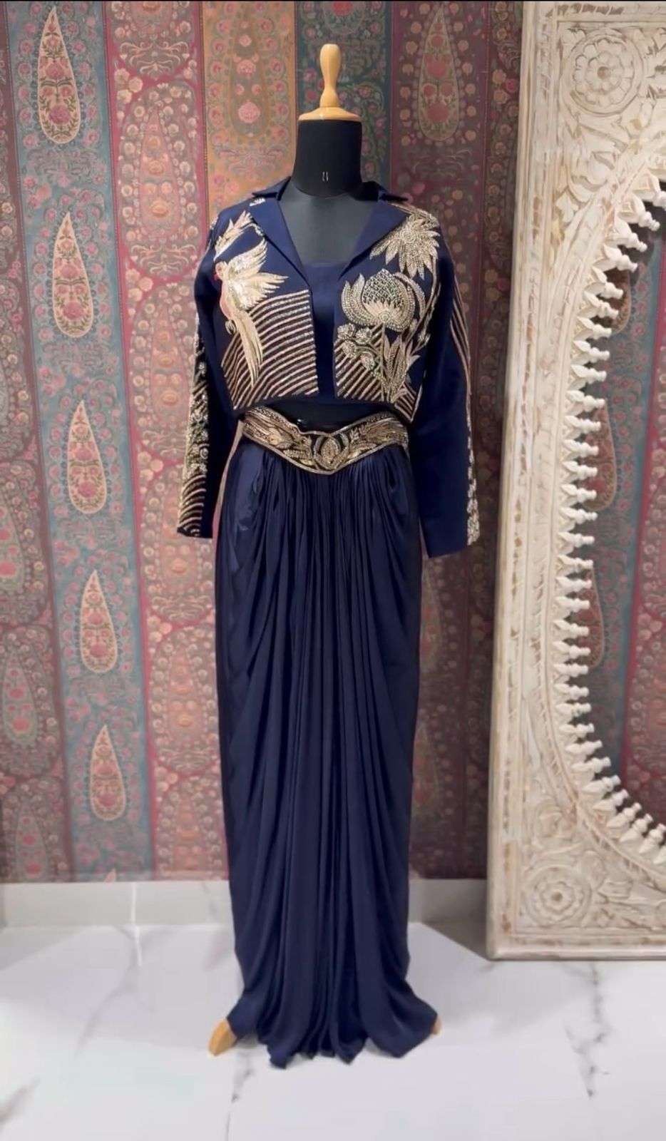 BE 372 INDO WESTERN THREE PIECE SET COLLECTION 