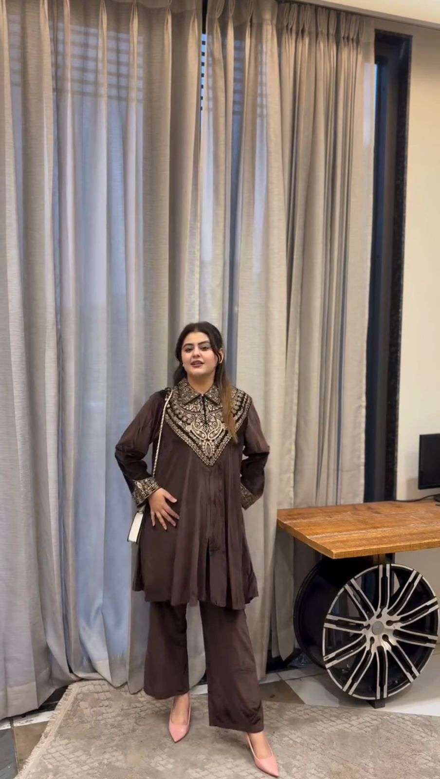 BE 413 VELVET DESIGNER PARTY WEAR KURTA WITH PLAZZO 