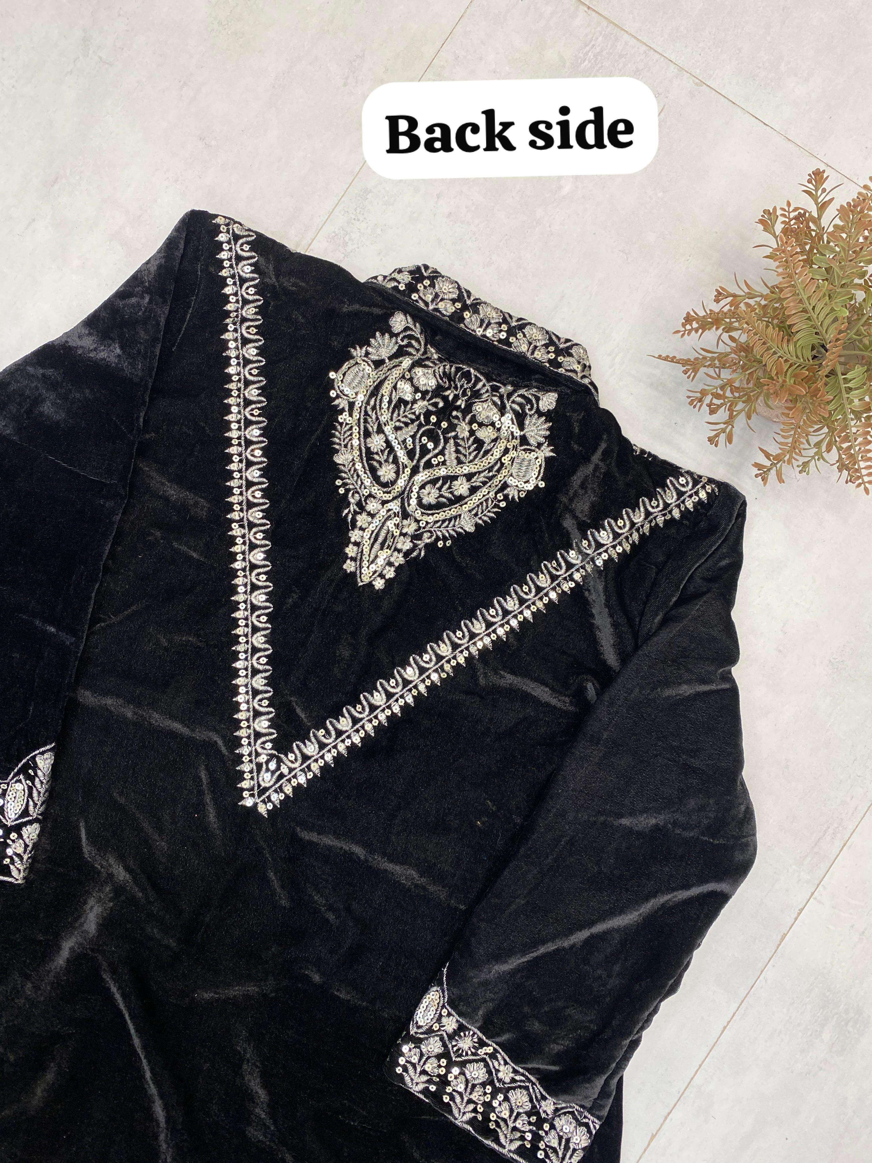 BE 413 VELVET DESIGNER PARTY WEAR KURTA WITH PLAZZO 