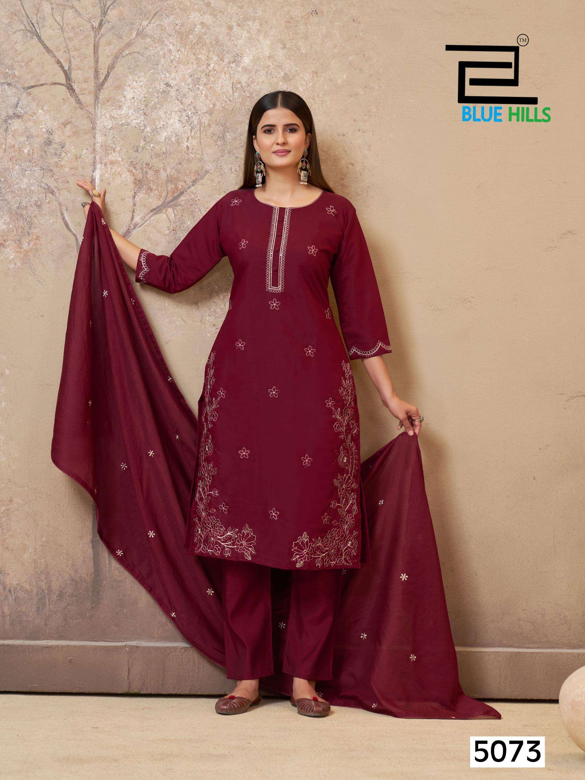 BLUE HILLS HIBA SILK WITH EMBROIDERY WORK LADIES 3PIECE SET COLLECTION 