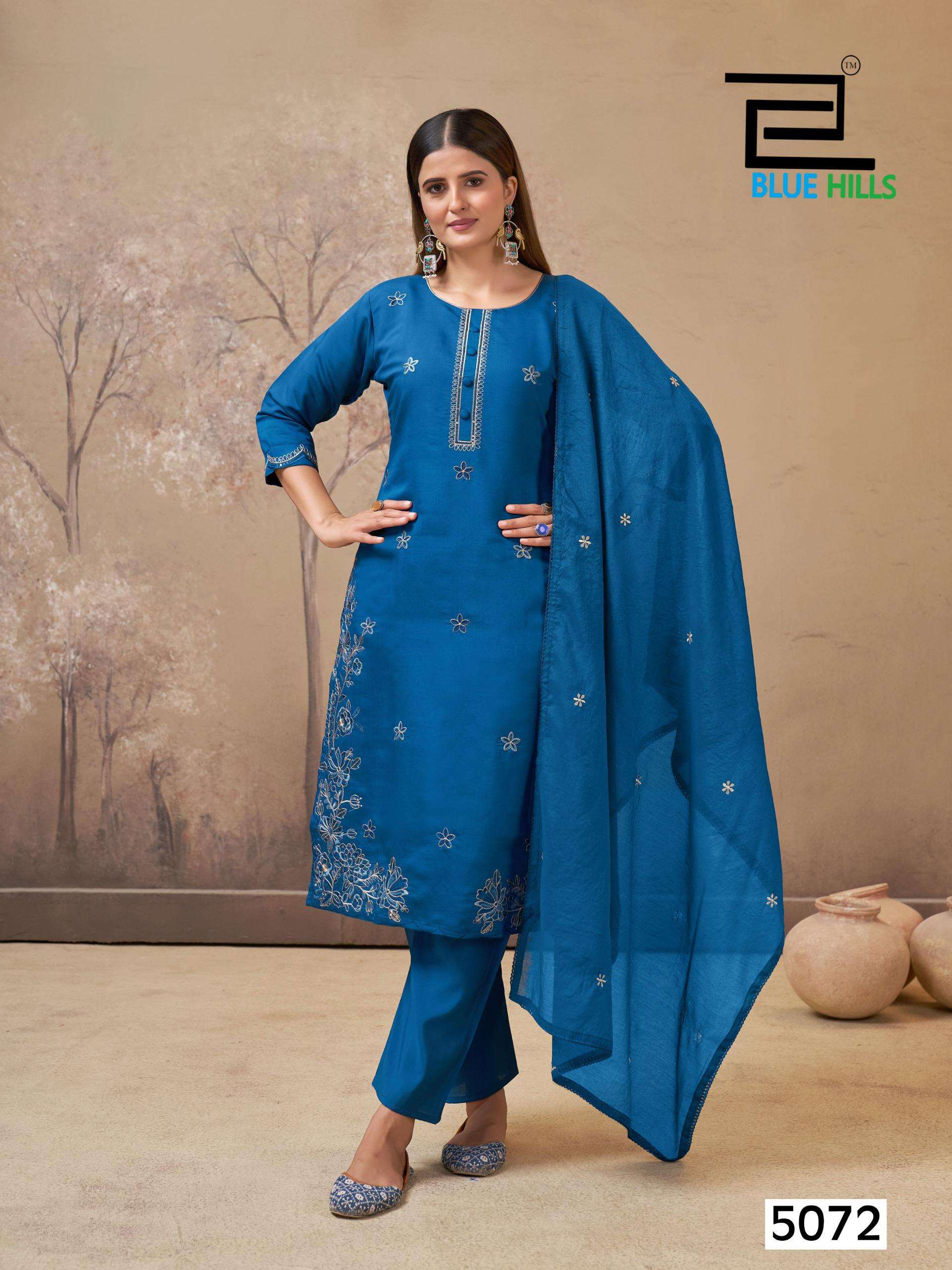 BLUE HILLS HIBA SILK WITH EMBROIDERY WORK LADIES 3PIECE SET COLLECTION 