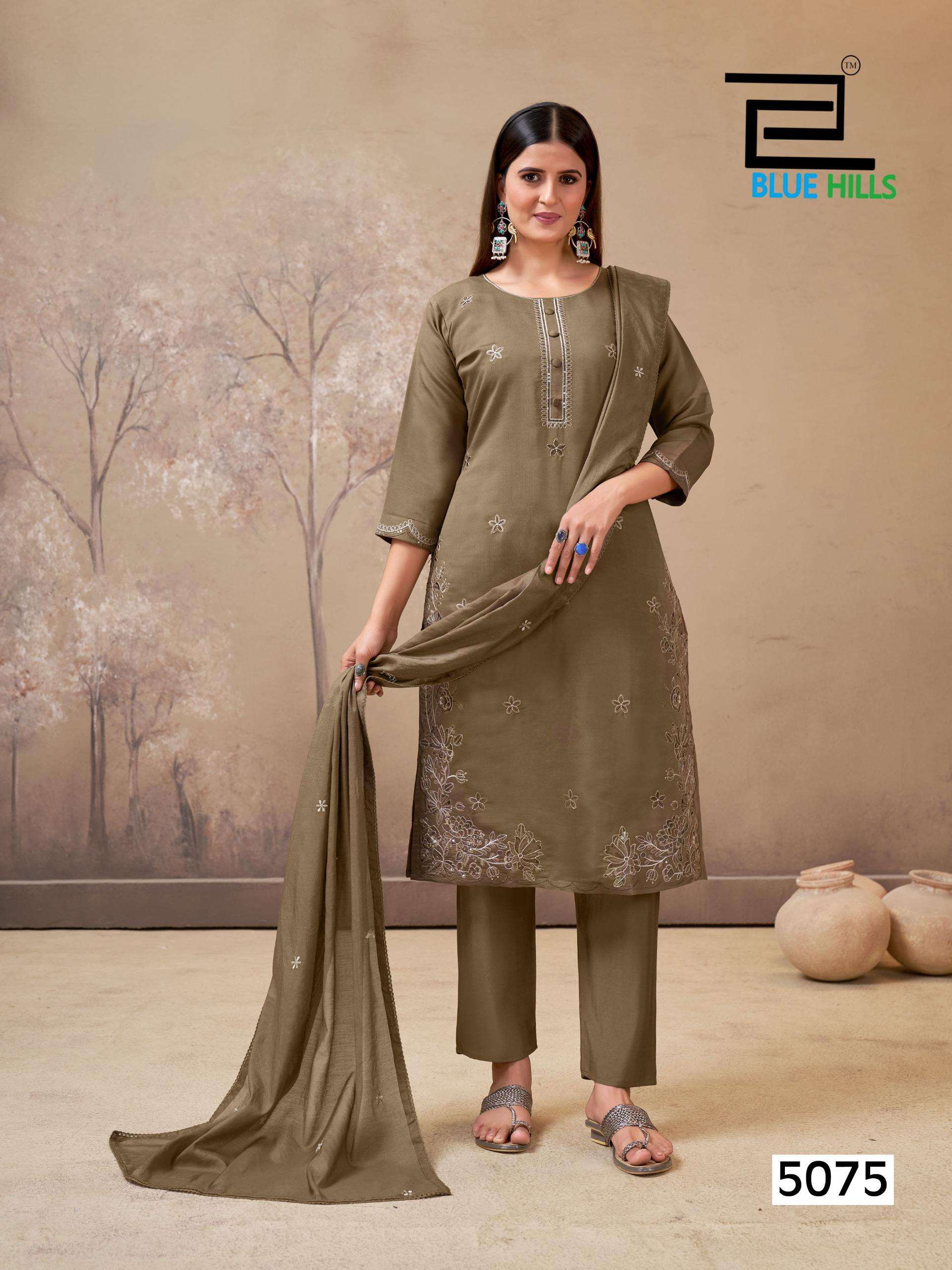 BLUE HILLS HIBA SILK WITH EMBROIDERY WORK LADIES 3PIECE SET COLLECTION 