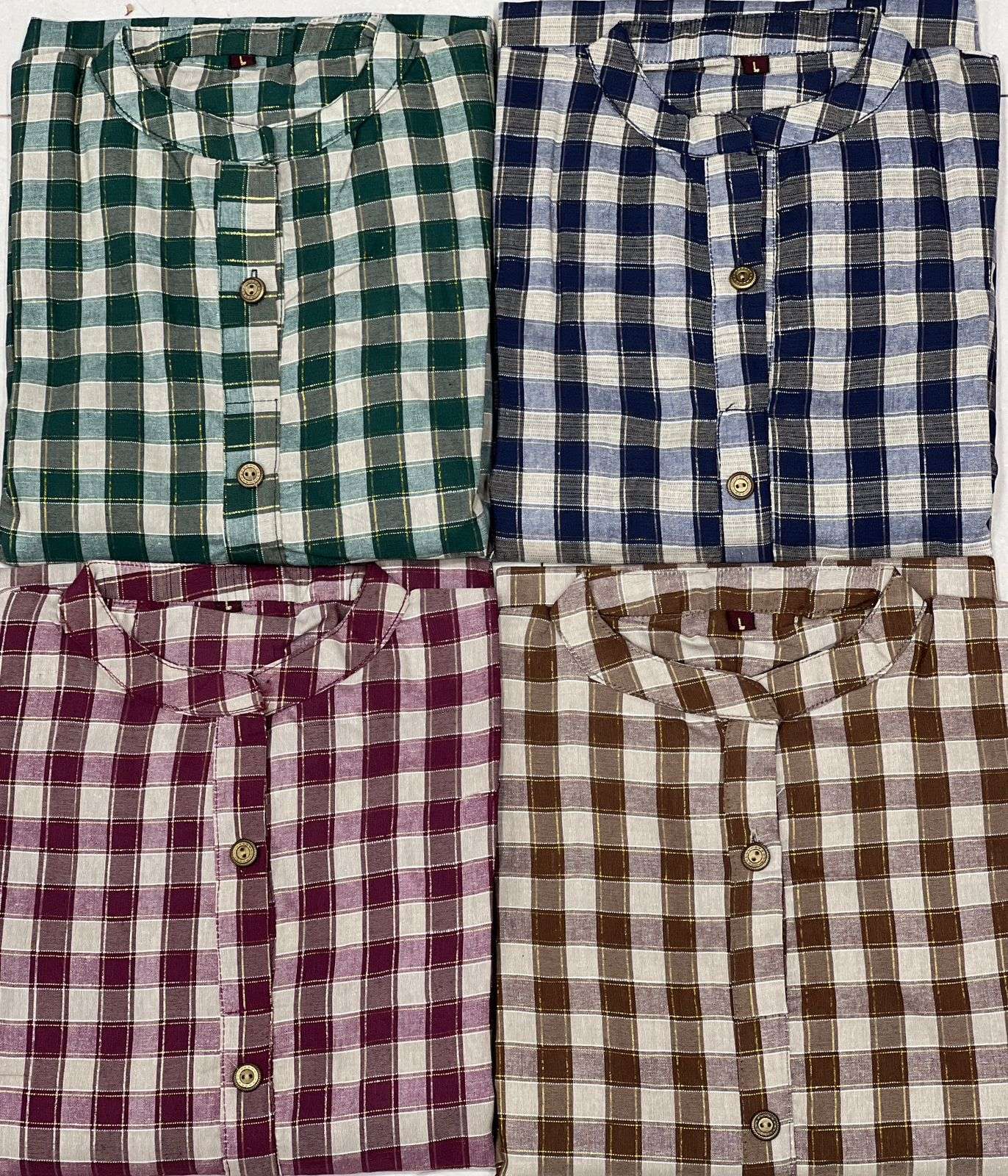 BLUE HILLS MIDI COLLECTION COTTON CHECKS PRINT KURTI 