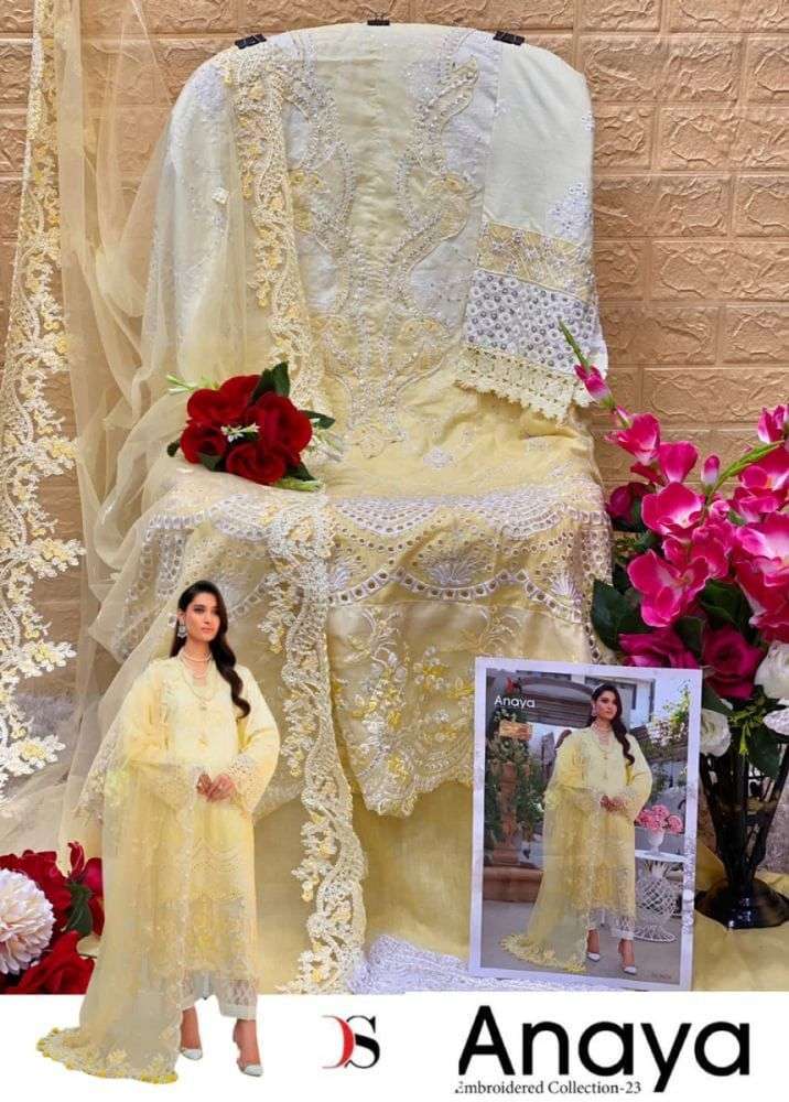 DEEPSY SUITS ANAYA EMBROIDERED COLLECTION 23 COTTON EMBROIDERED SUIT