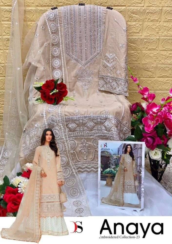 DEEPSY SUITS ANAYA EMBROIDERED COLLECTION 23 COTTON EMBROIDERED SUIT