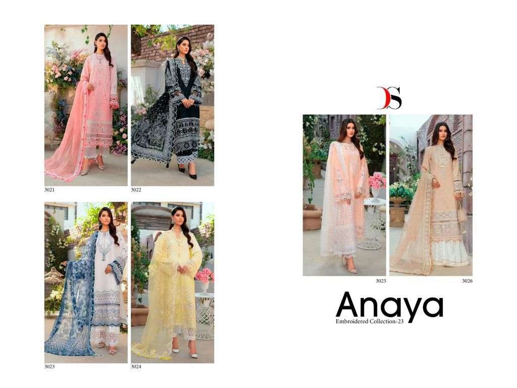 DEEPSY SUITS ANAYA EMBROIDERED COLLECTION 23 COTTON EMBROIDERED SUIT