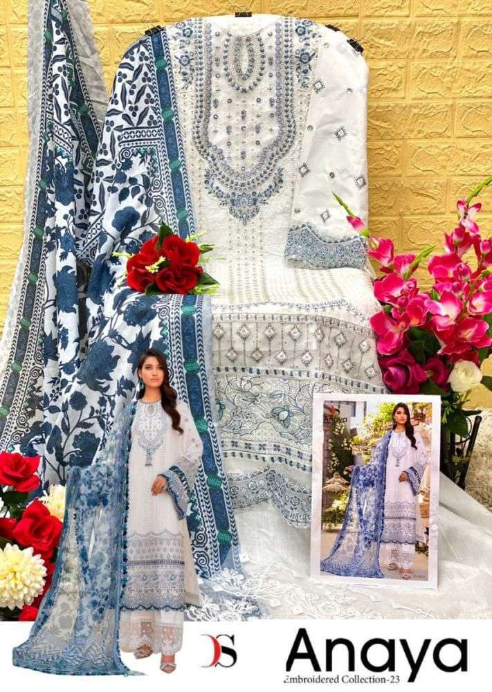 DEEPSY SUITS ANAYA EMBROIDERED COLLECTION 23 COTTON EMBROIDERED SUIT