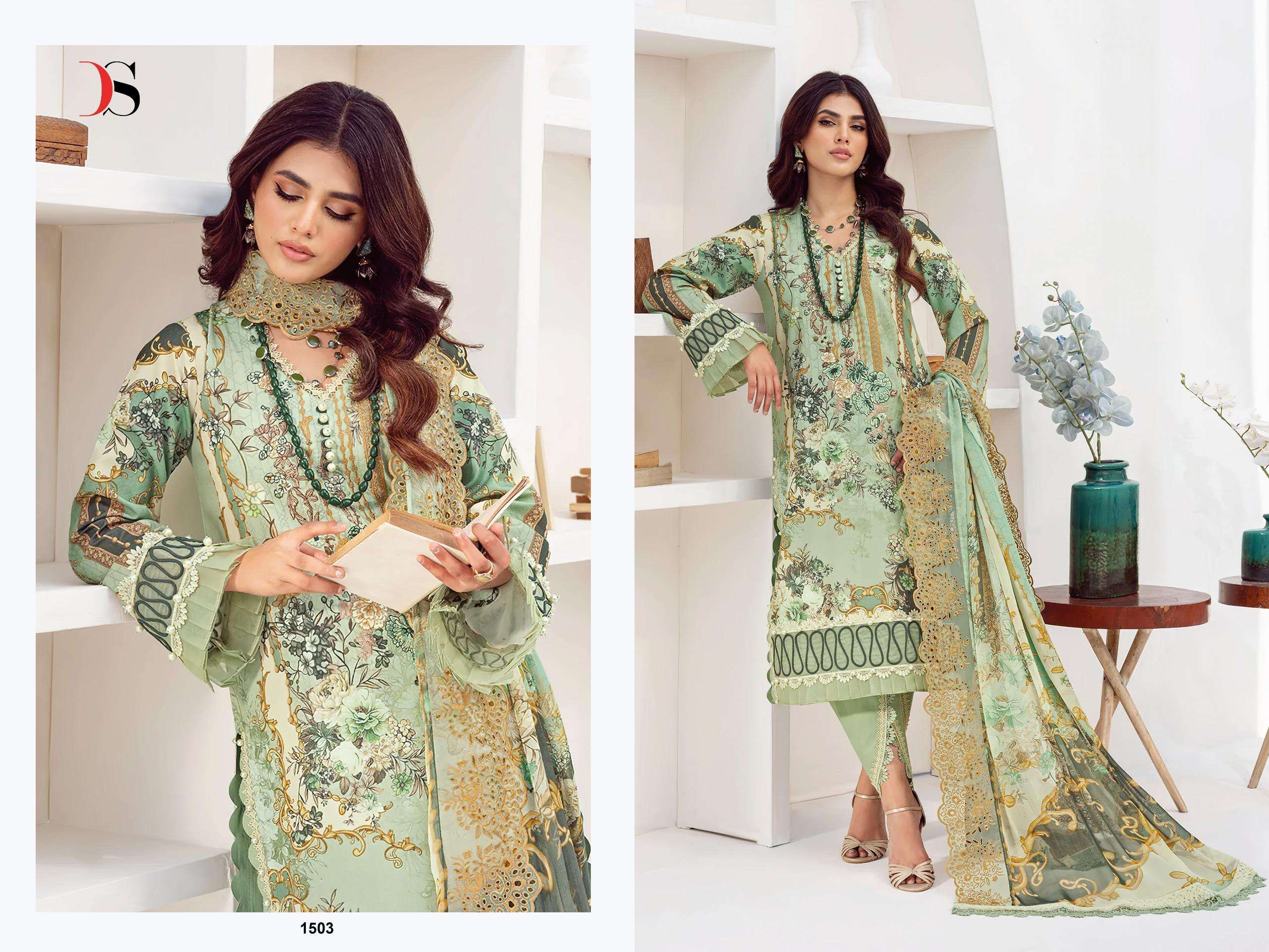 DEEPSY SUITS JADE NEEDLE WONDER 25 VOL 4 COTTON DESIGNER WORK SALWAR KAMEEZ 