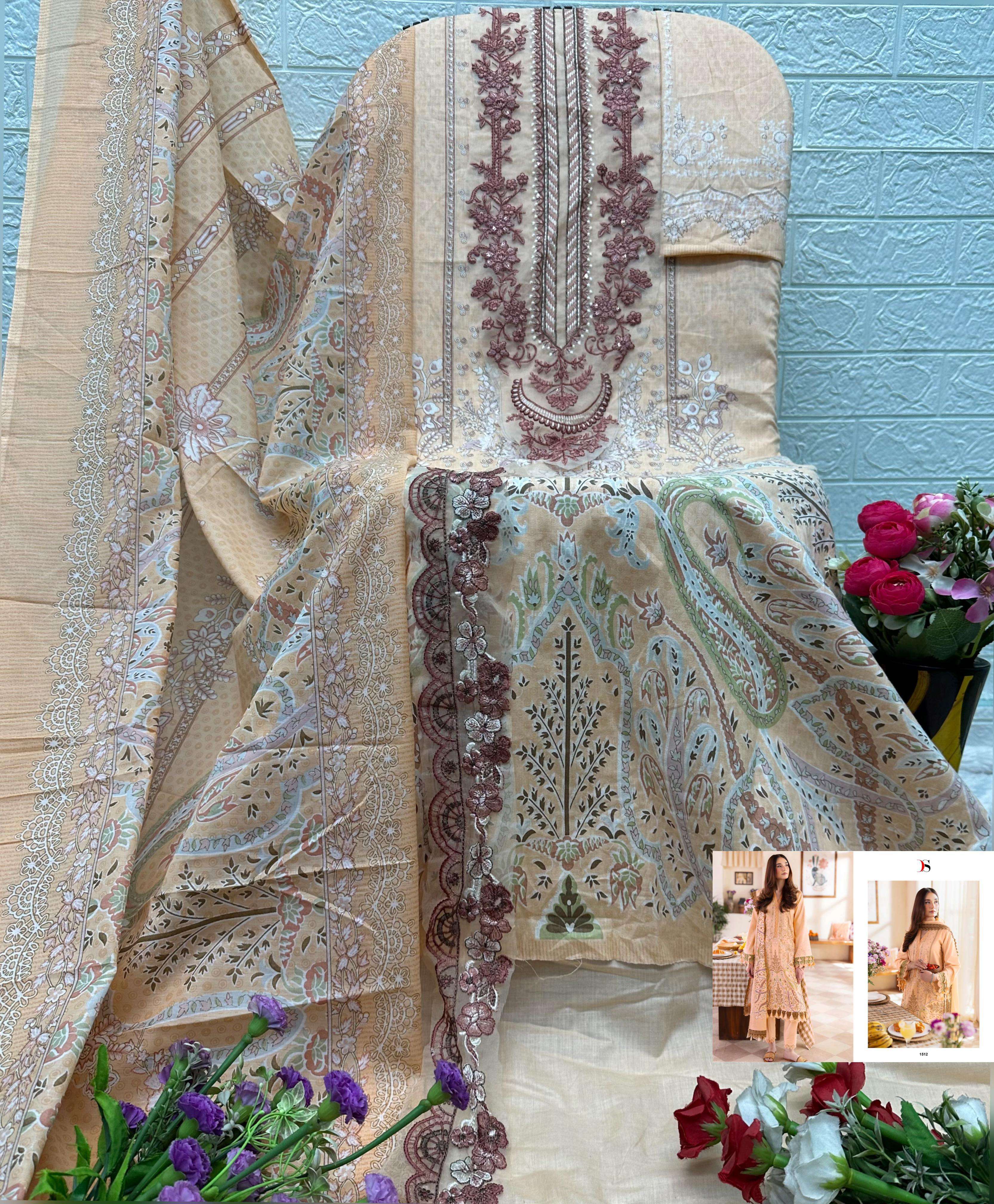 DEEPSY SUITS JADE URBAN LAWN 25 VOL 6 COTTON EMBROIDERY WORK SALWAR KAMEEZ 