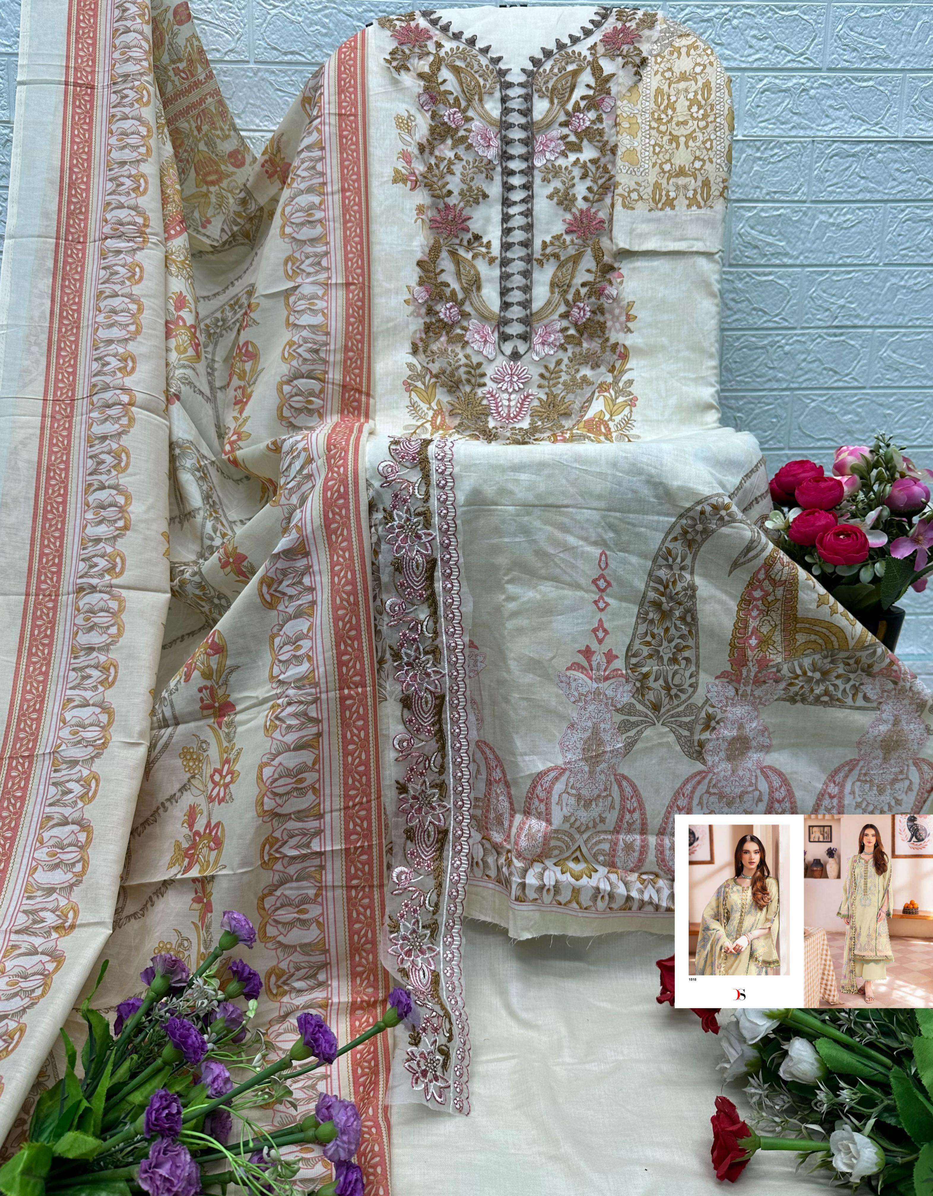 DEEPSY SUITS JADE URBAN LAWN 25 VOL 6 COTTON EMBROIDERY WORK SALWAR KAMEEZ 
