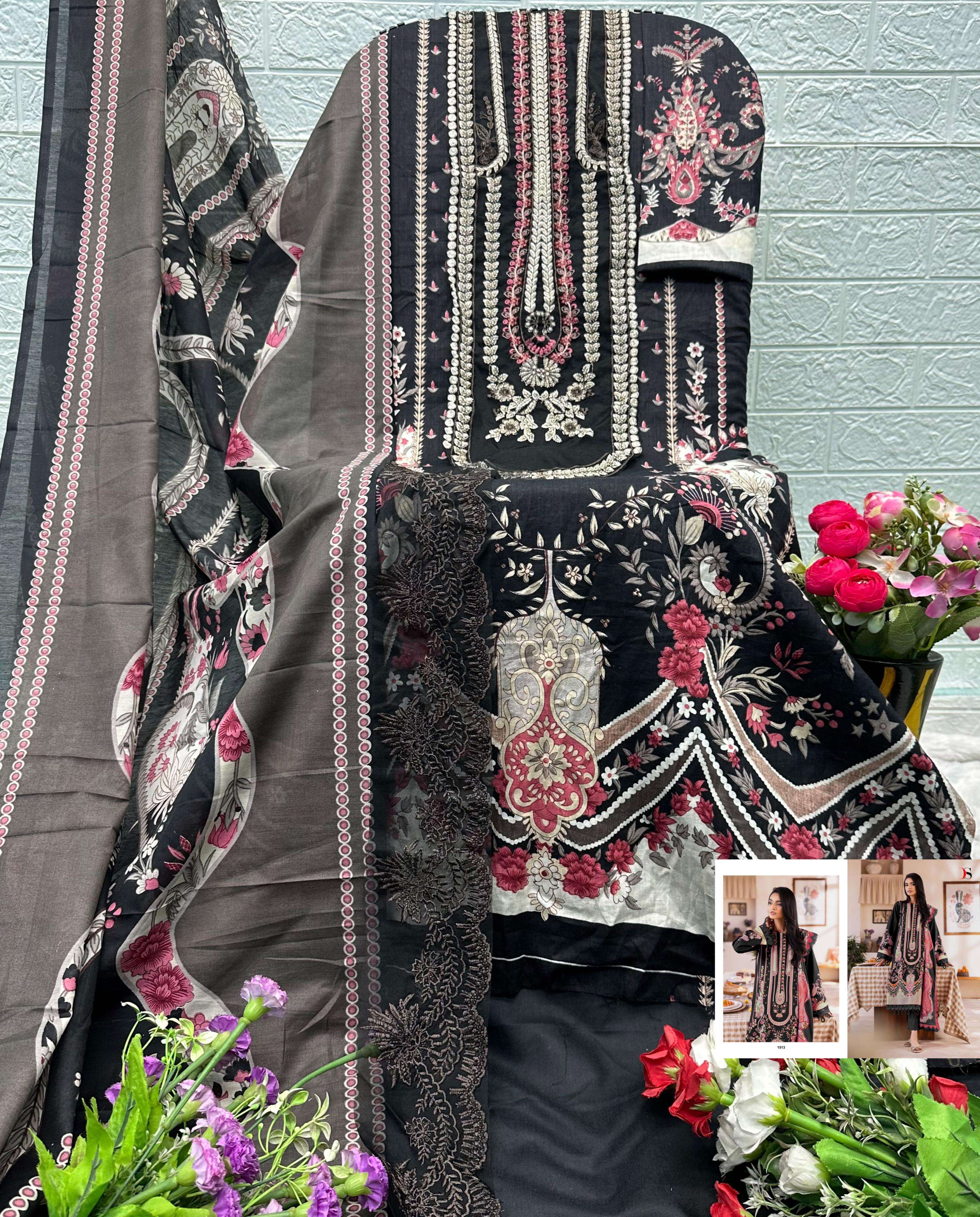 DEEPSY SUITS JADE URBAN LAWN 25 VOL 6 COTTON EMBROIDERY WORK SALWAR KAMEEZ 